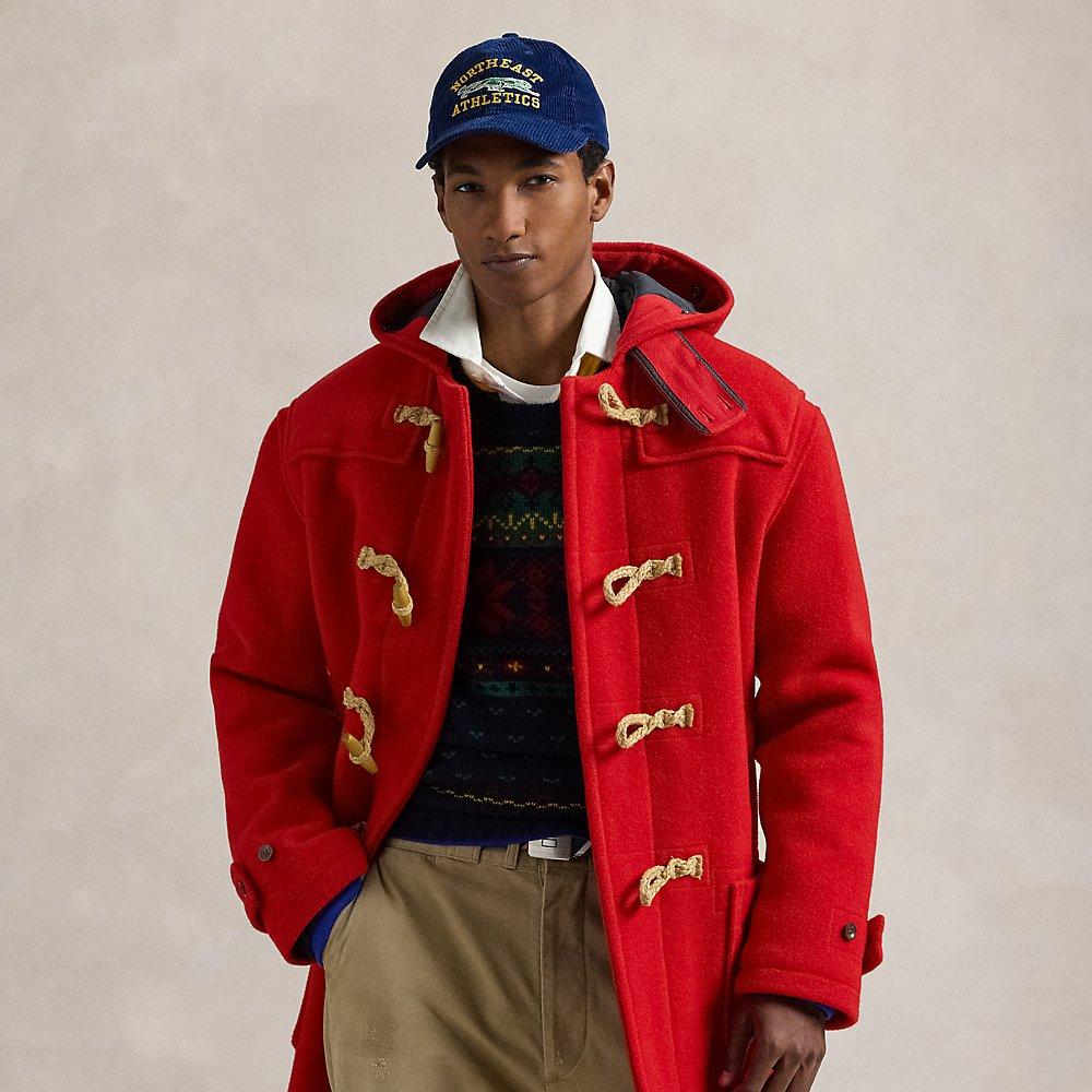 Polo Ralph Lauren Wool Twill Toggle Coat in Red for Men | Lyst