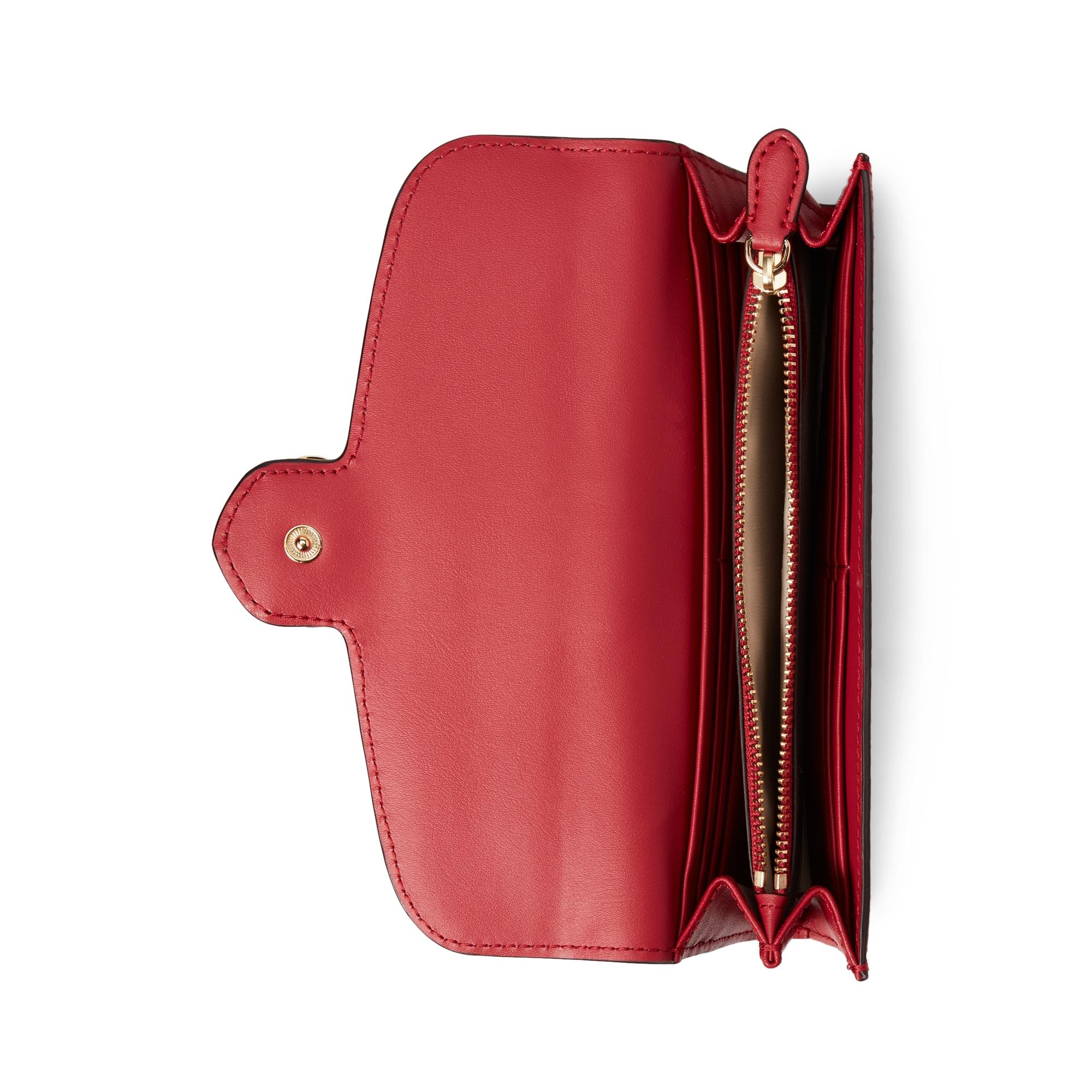 ralph lauren leather continental zip wallet