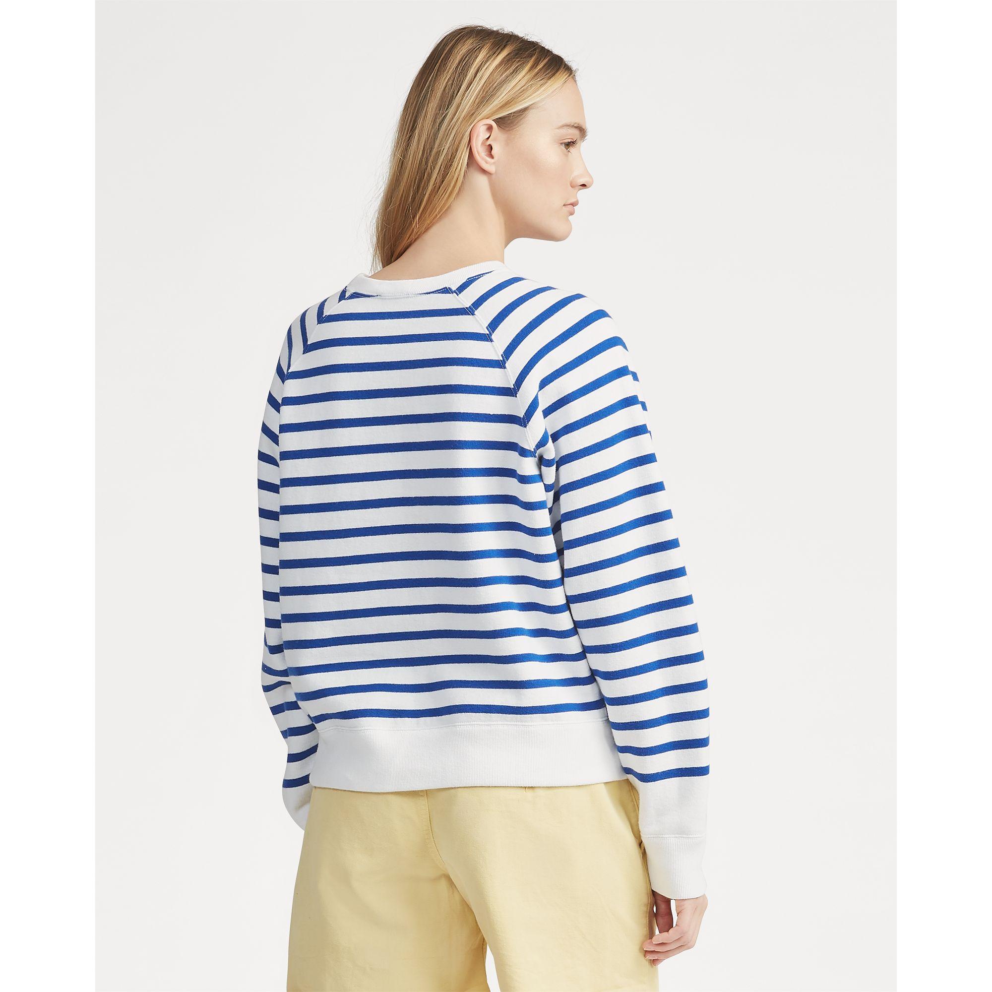 polo bear striped fleece shirt