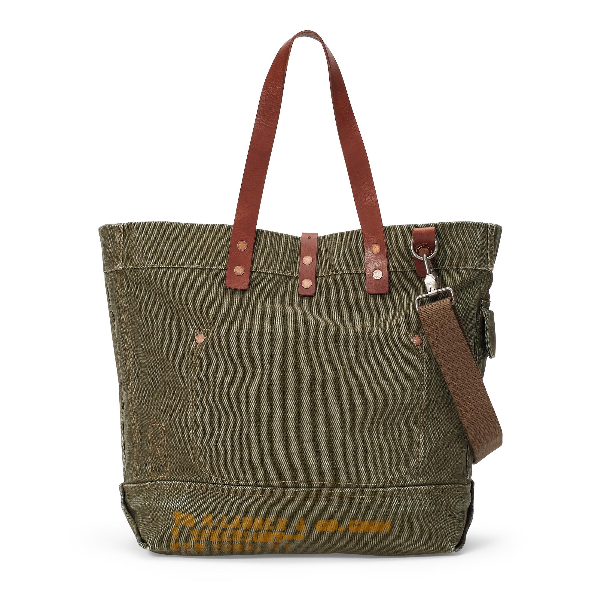 Ralph Lauren Cotton Military Tote in Green for Men | Lyst