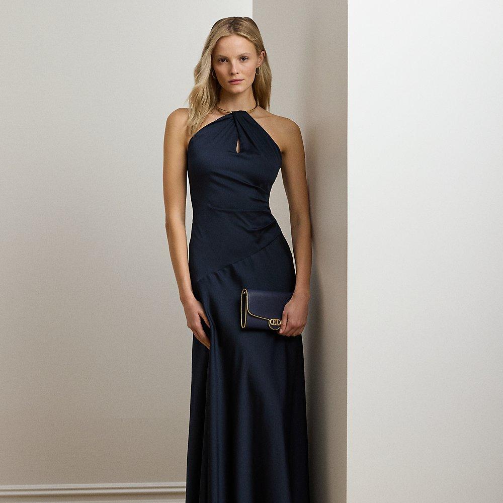 Ralph Lauren Ralph Lauren Satin Charmeuse Halter Gown in Blue
