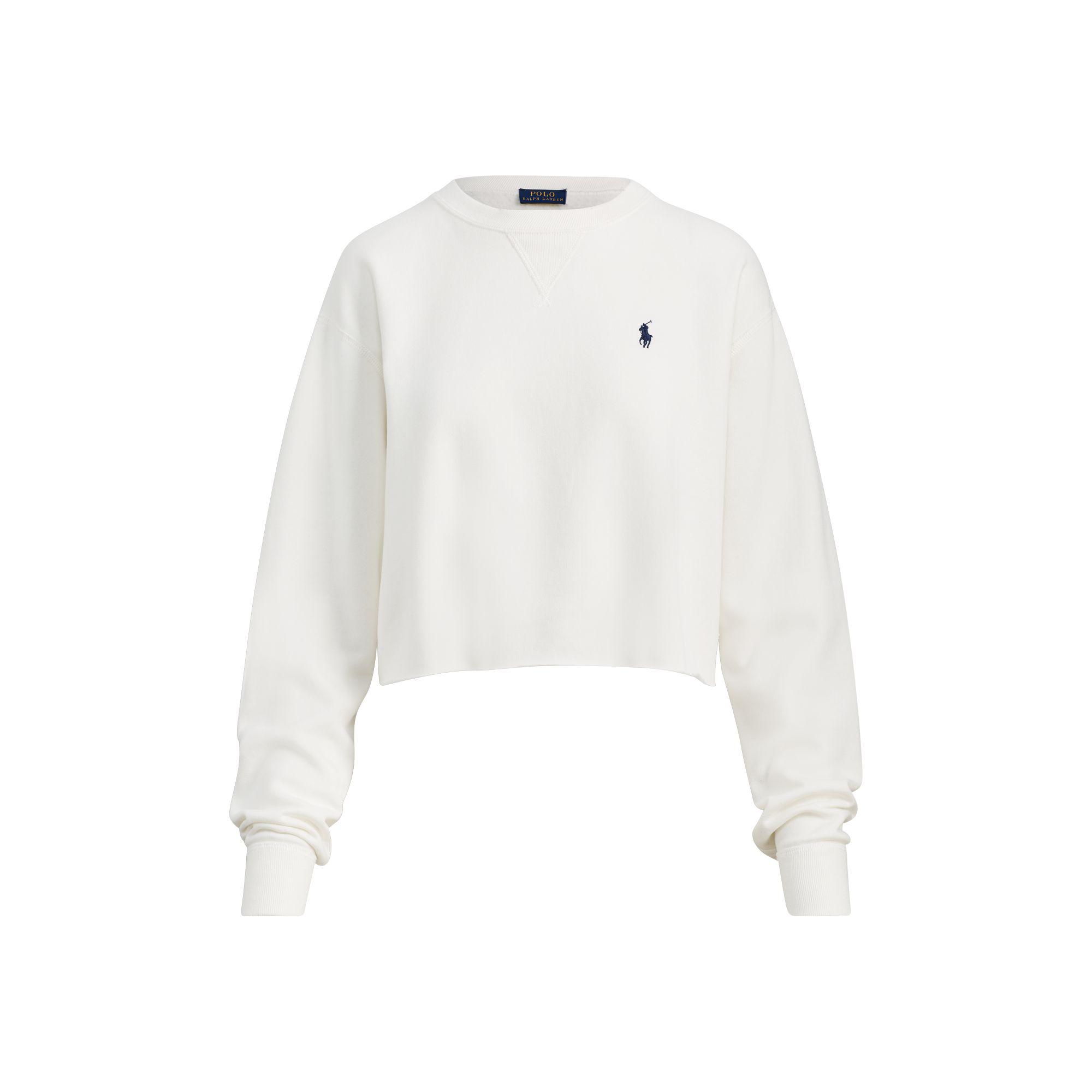 Polo Ralph Lauren Cropped Fleece Sweatshirt - Lyst