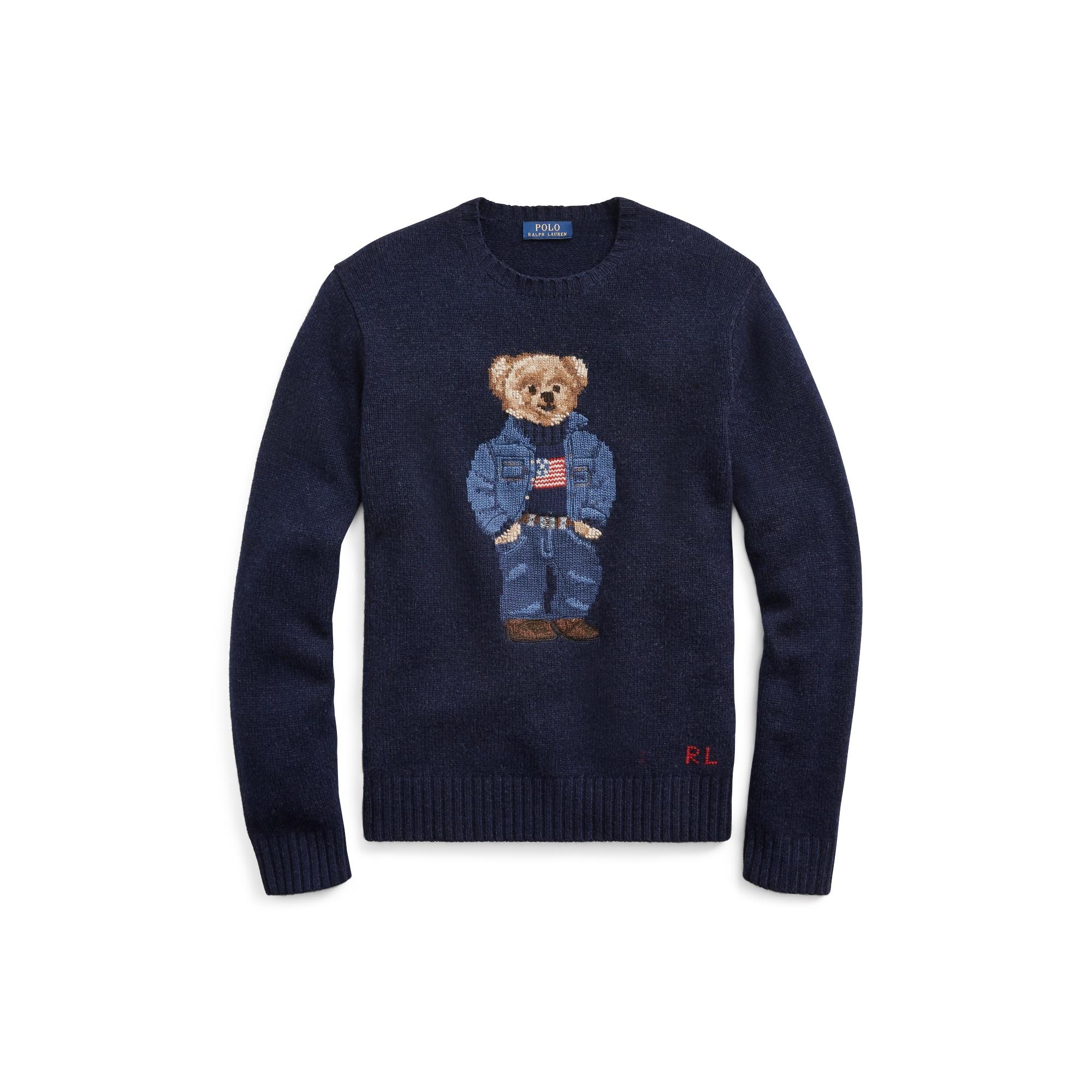 Polo Ralph Lauren Wool Bear Sweater in Navy (Blue) for Men | Lyst