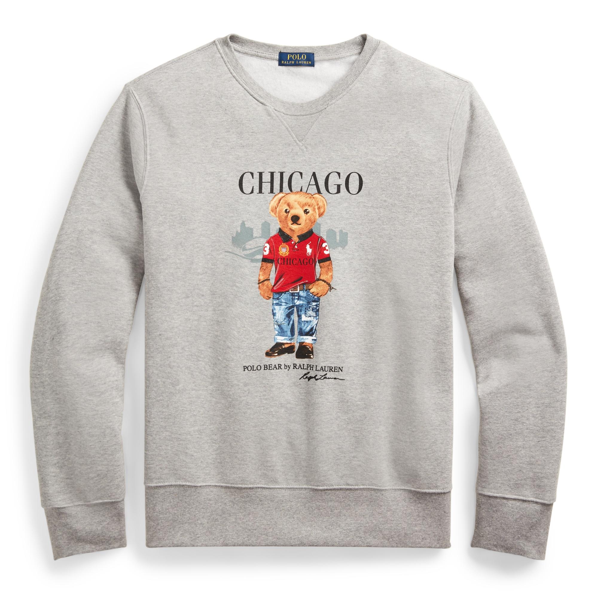 Ralph Lauren Polo Bear Chicago Fleece Sweatshirt in Gray for Men | Lyst