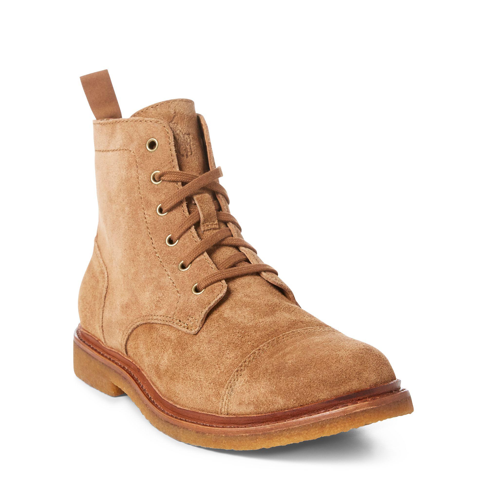 polo ralph lauren kieren suede boots in tan