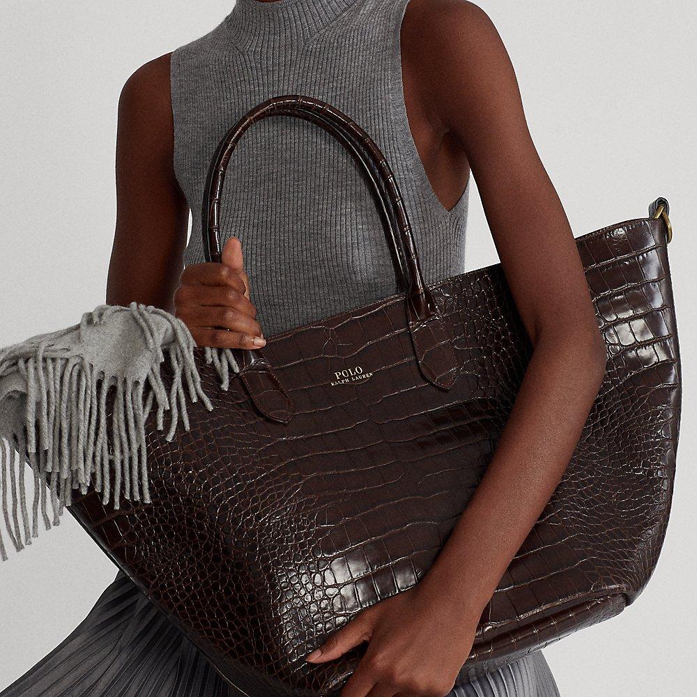 Polo Ralph Lauren Geprägte Henkeltasche Bellport in Braun Lyst DE