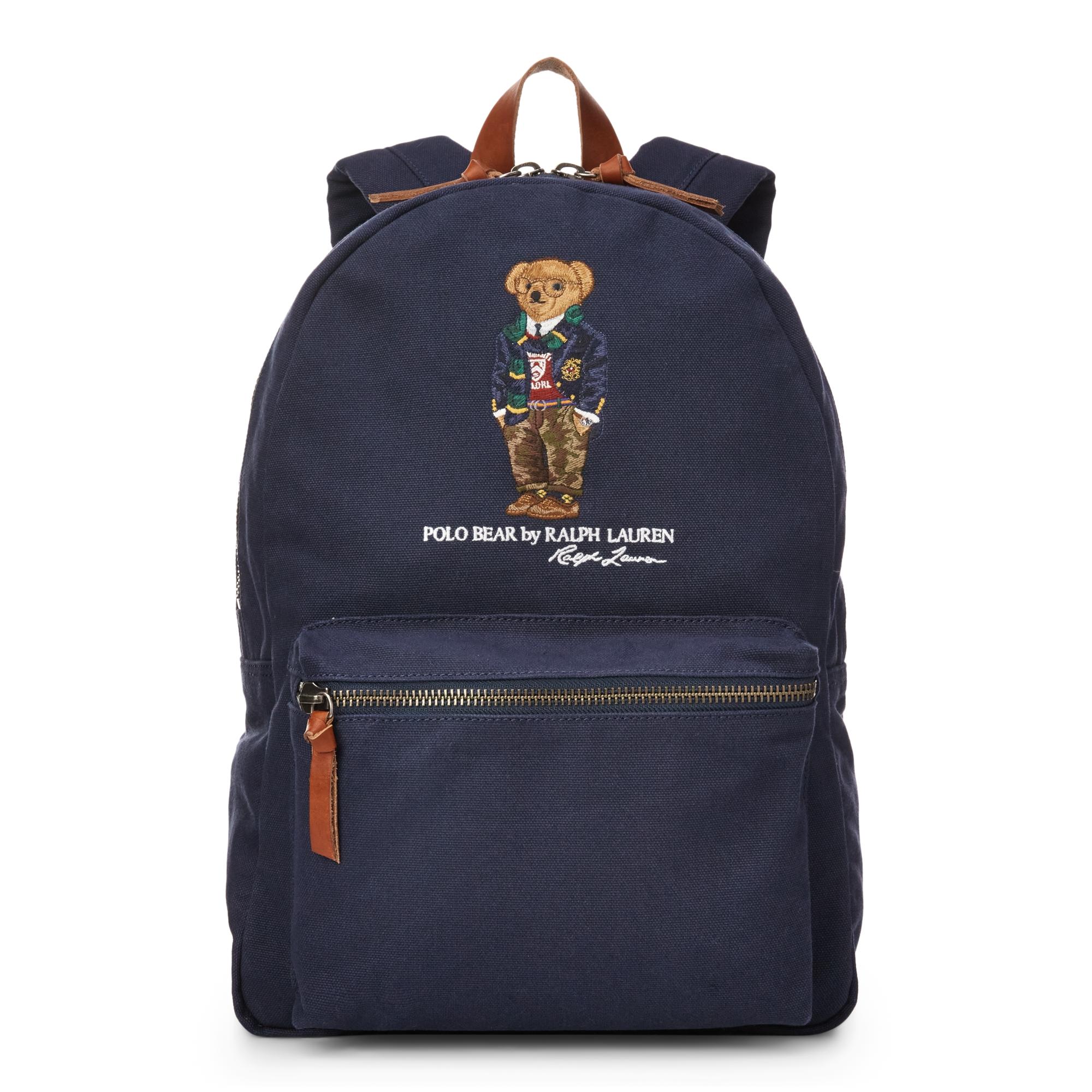 Polo Ralph Lauren Polo Bear Canvas Backpack in Navy (Blue) for Men - Lyst