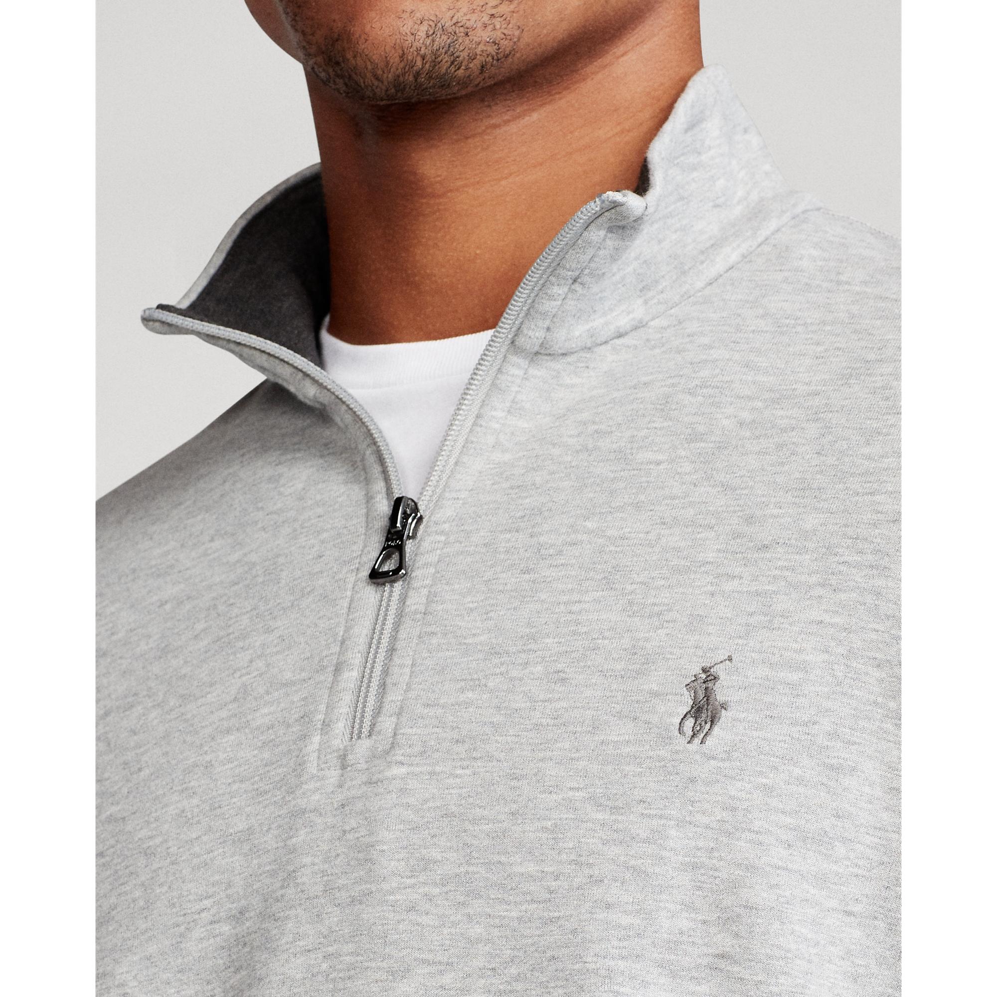 Ralph Lauren Luxury Jersey Quarter-zip Pullover in Gray for Men - Lyst
