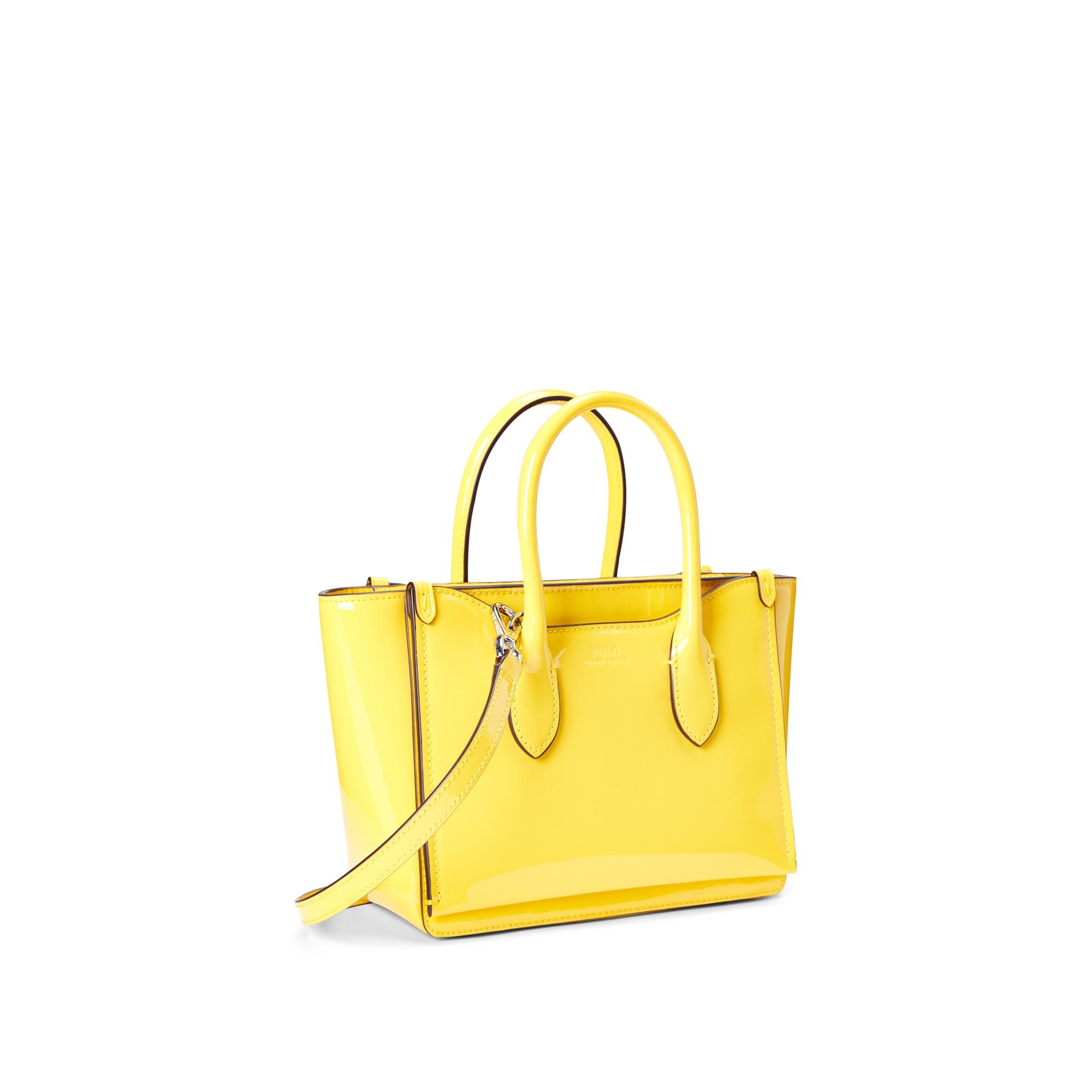 Ralph Lauren Leather Mini Sloane Satchel in Yellow | Lyst