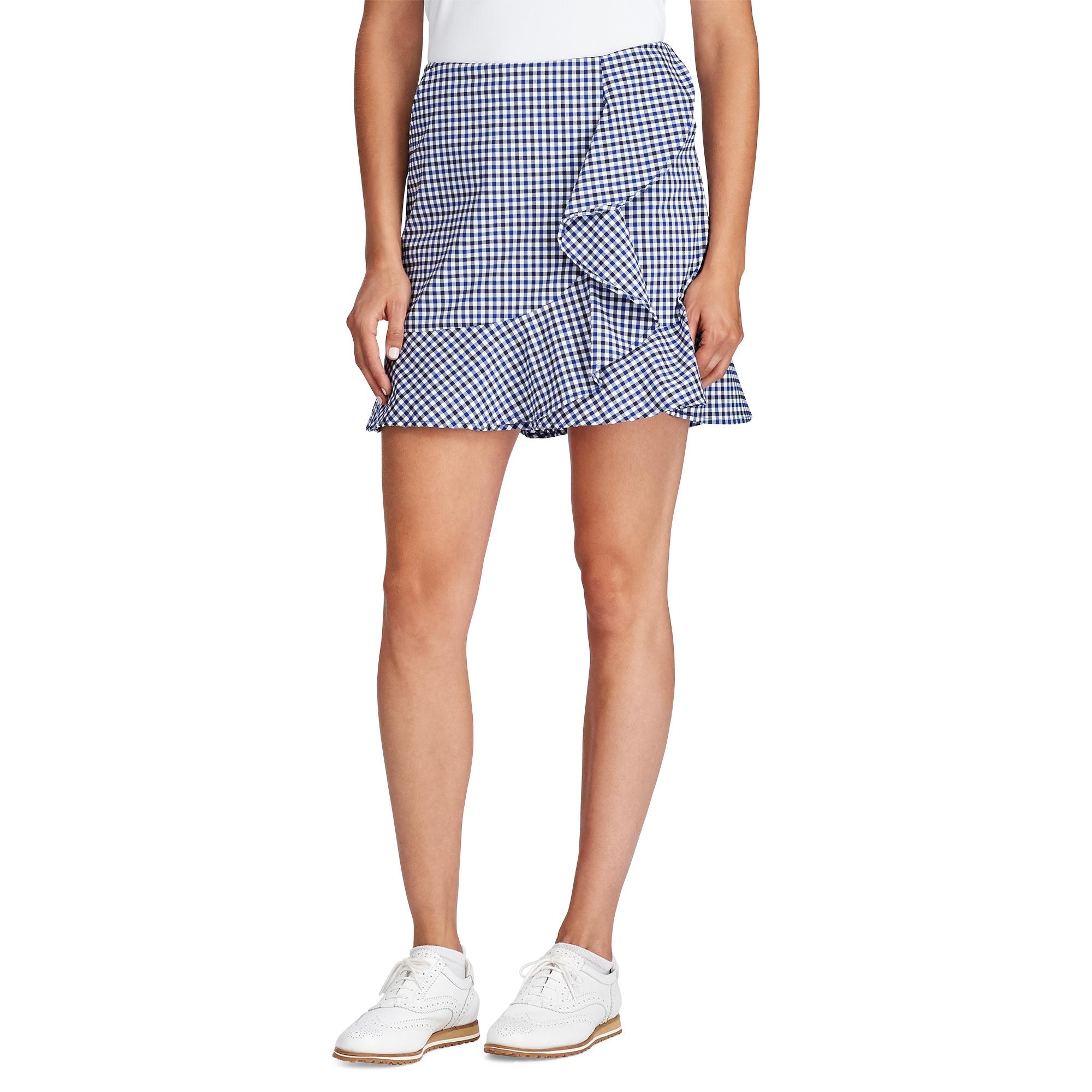 Ralph Lauren Golf Flounce Gingham Golf Skort in Blue | Lyst