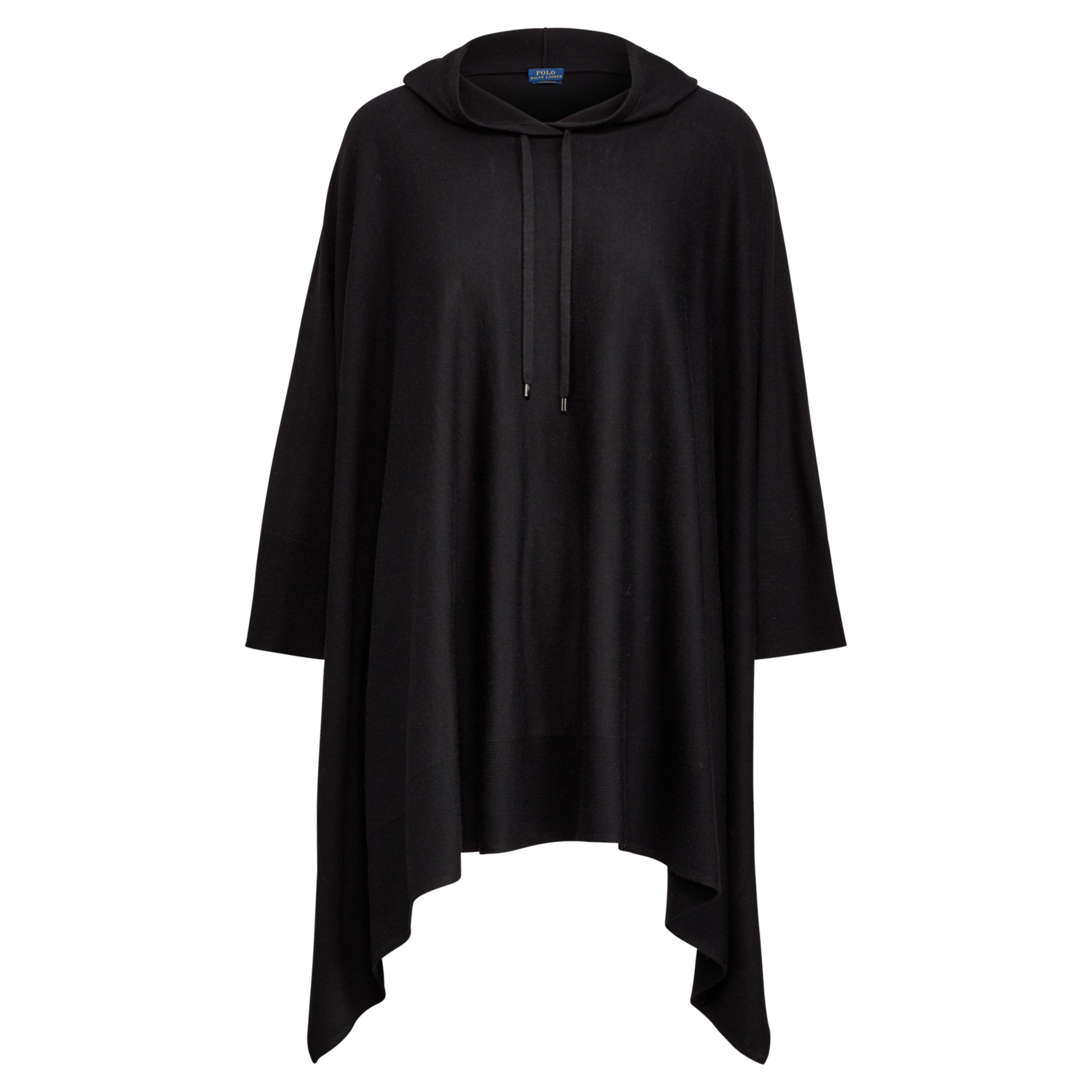 Polo Ralph Wool Hooded Poncho in Black Lyst