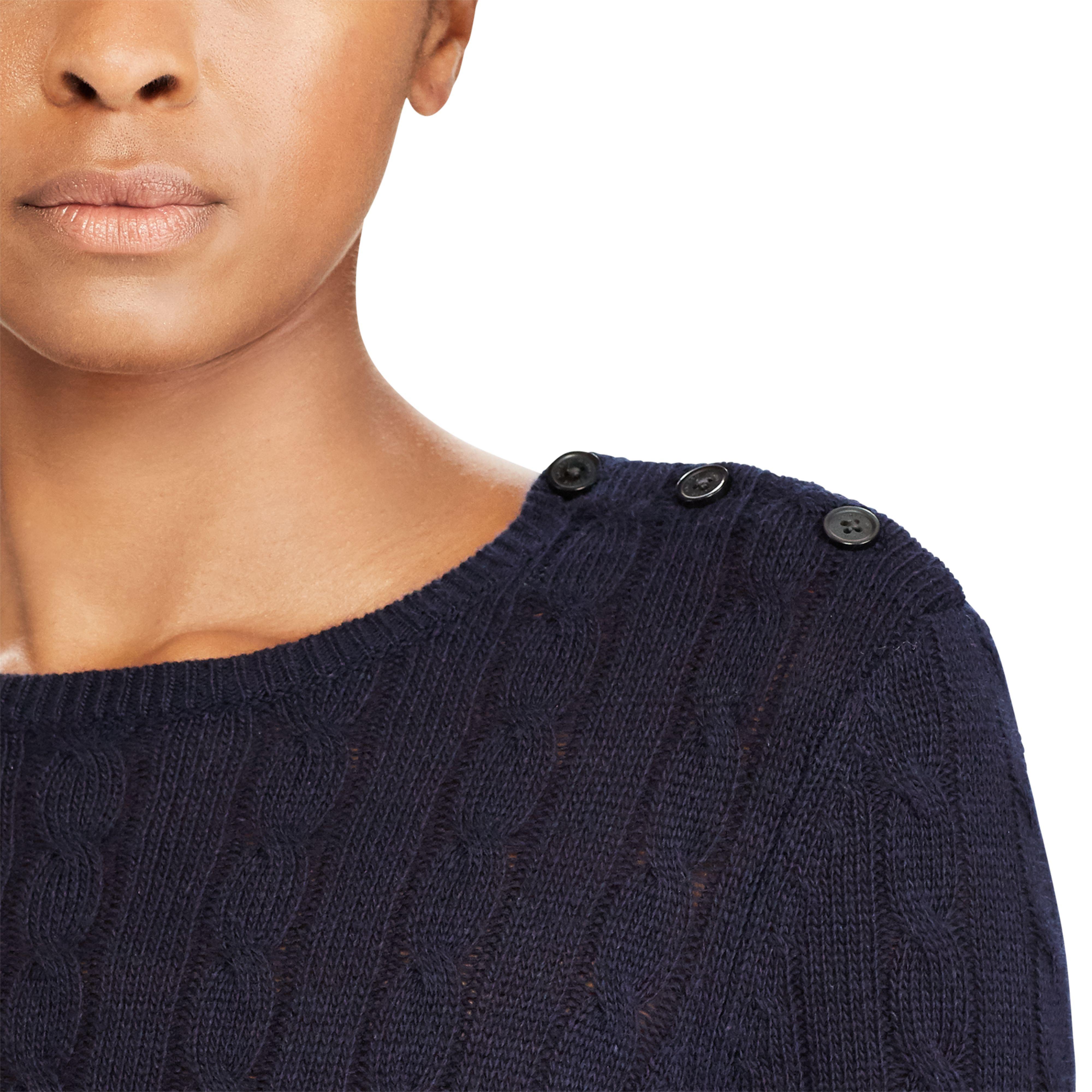 Ralph Lauren Synthetic Cable-knit Sweater Dress in rl Navy (Blue) - Lyst