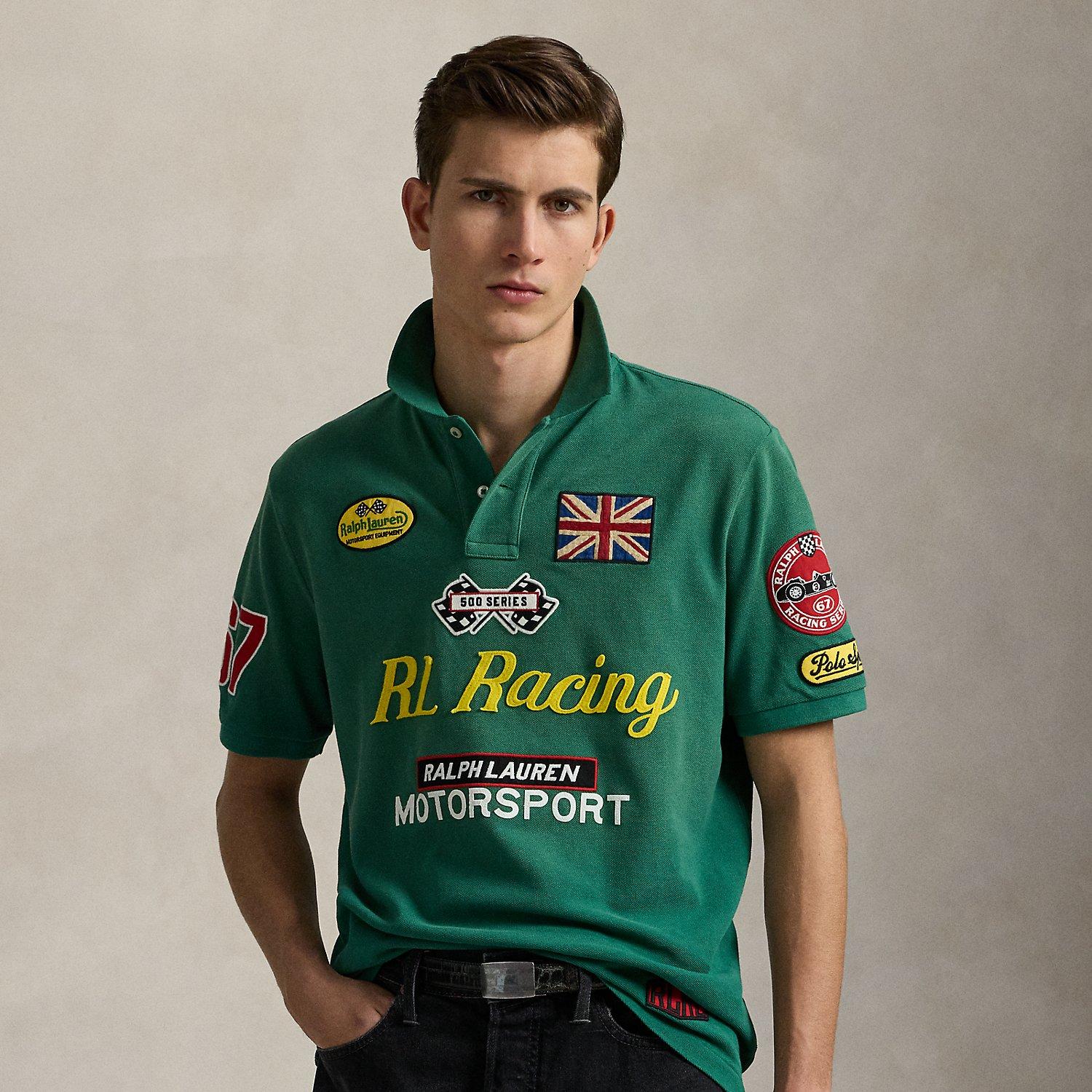 Polo Ralph Lauren Classic Fit Racing Mesh Polo Shirt in Green for