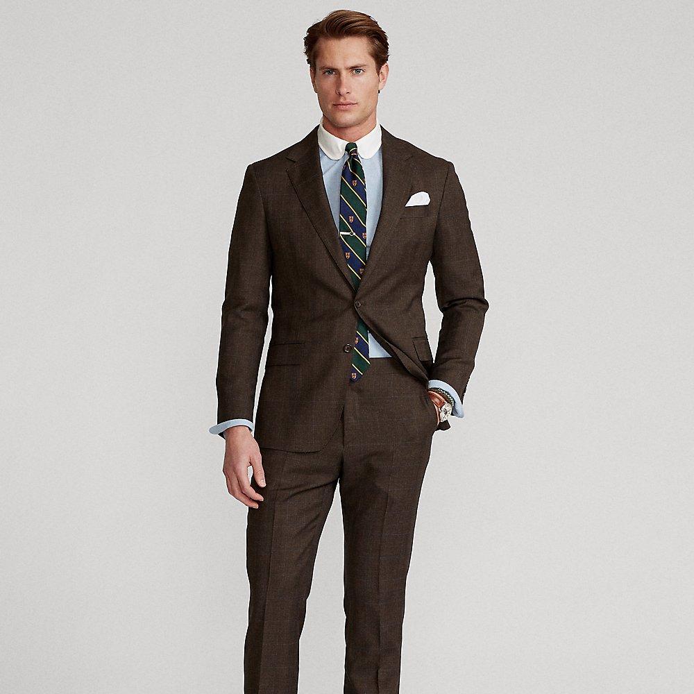 polo plaid wool twill trouser