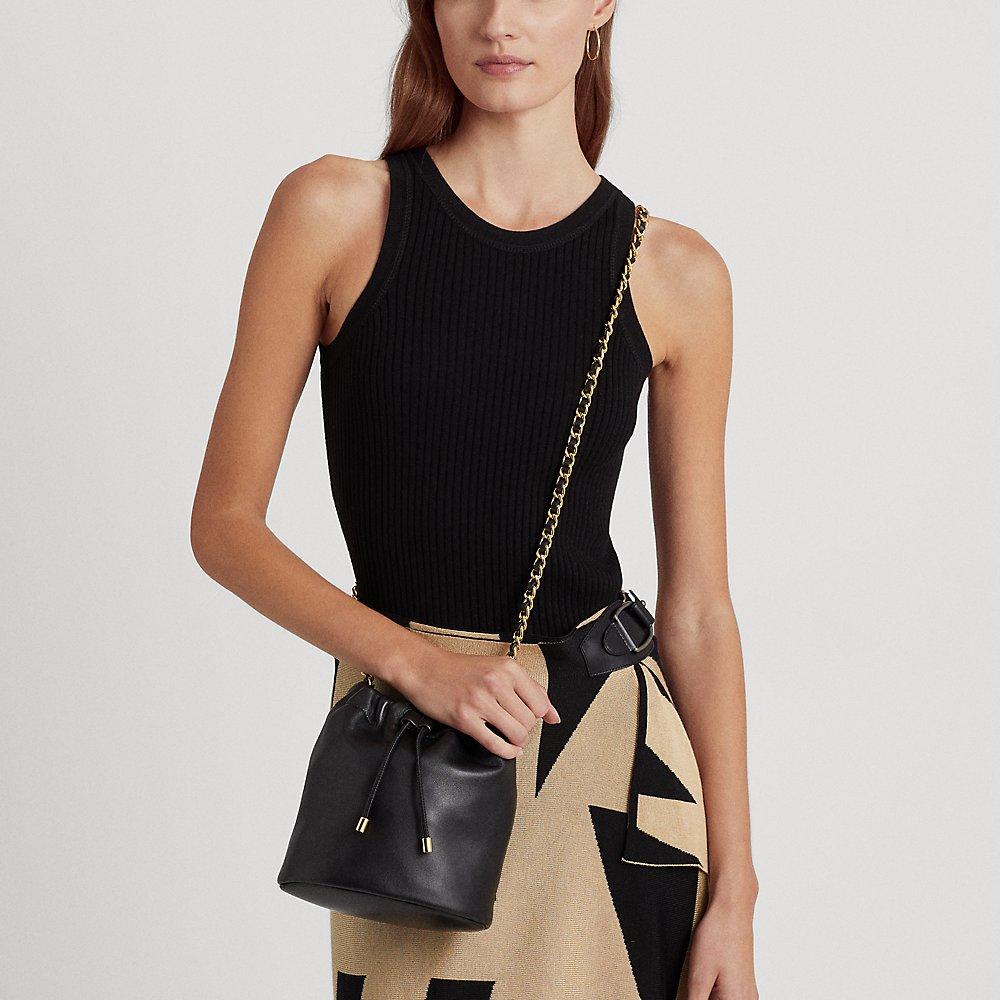 Ralph Lauren Nappa Leather Medium Emmy Bucket Bag in Black | Lyst