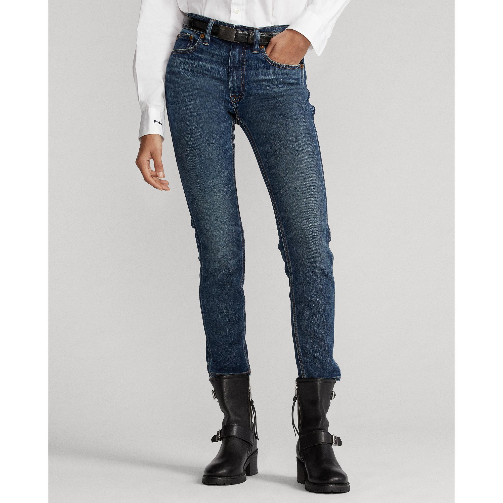 Polo Ralph Lauren Denim Tompkins Skinny Crop Jean in Dark Indigo (Blue) - Lyst