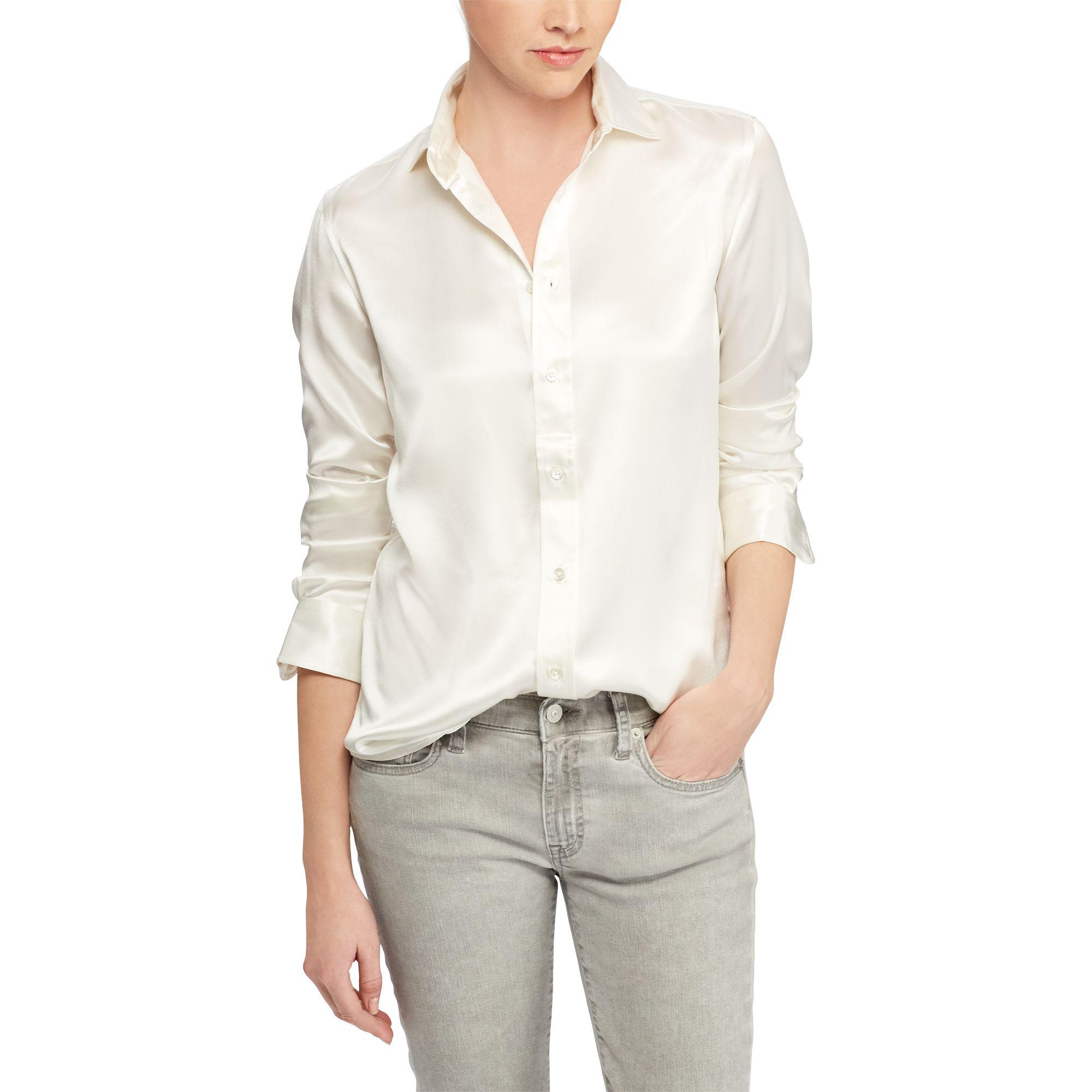 Polo Ralph Lauren Silk Charmeuse Shirt | Lyst
