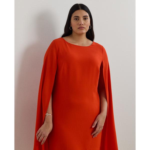Ralph Lauren Cape Georgette Cocktail Dress in Red | Lyst Ralph Lauren Cape Georgette Cocktail Dress in Red | Lyst