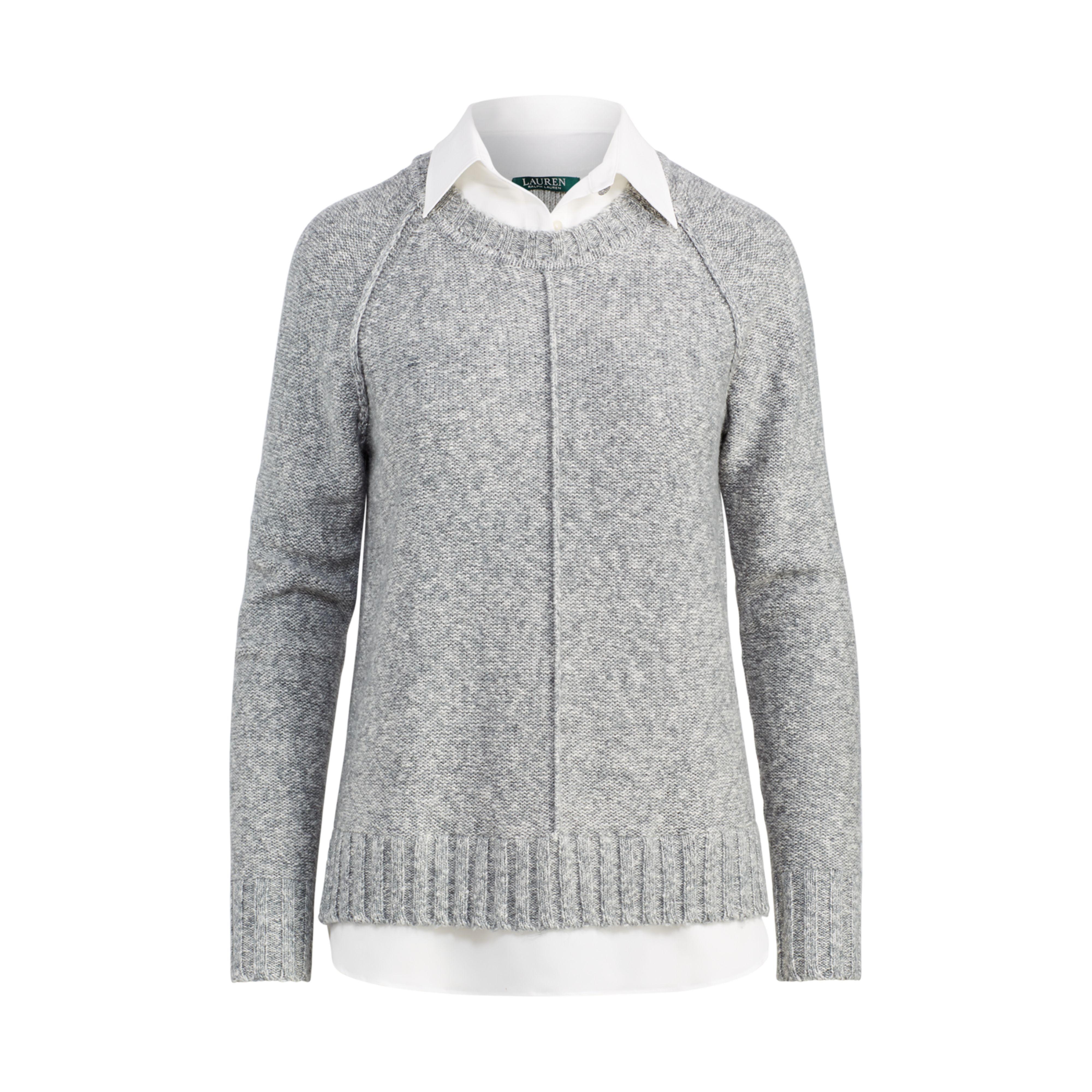 Ralph Lauren Layered Cotton-blend Sweater in Sterling Grey Heather (Gray) -  Lyst