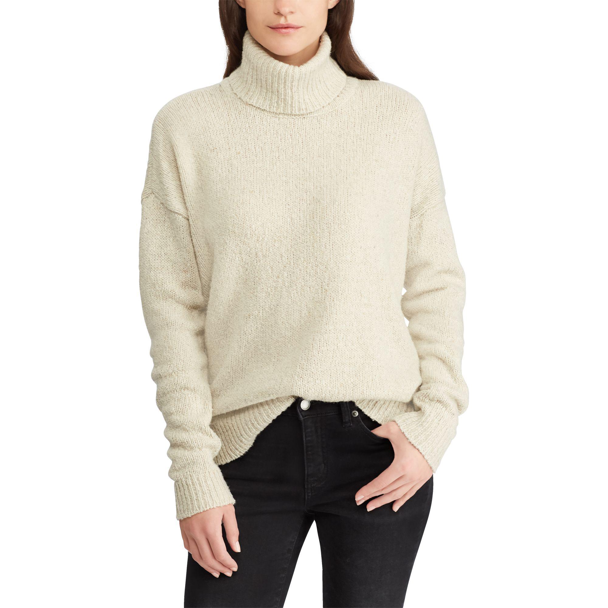 ralph lauren white turtleneck sweater