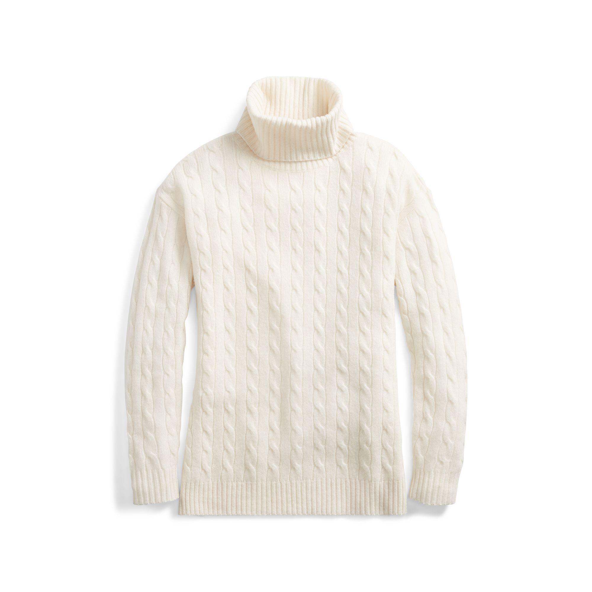 ralph lauren white turtleneck sweater