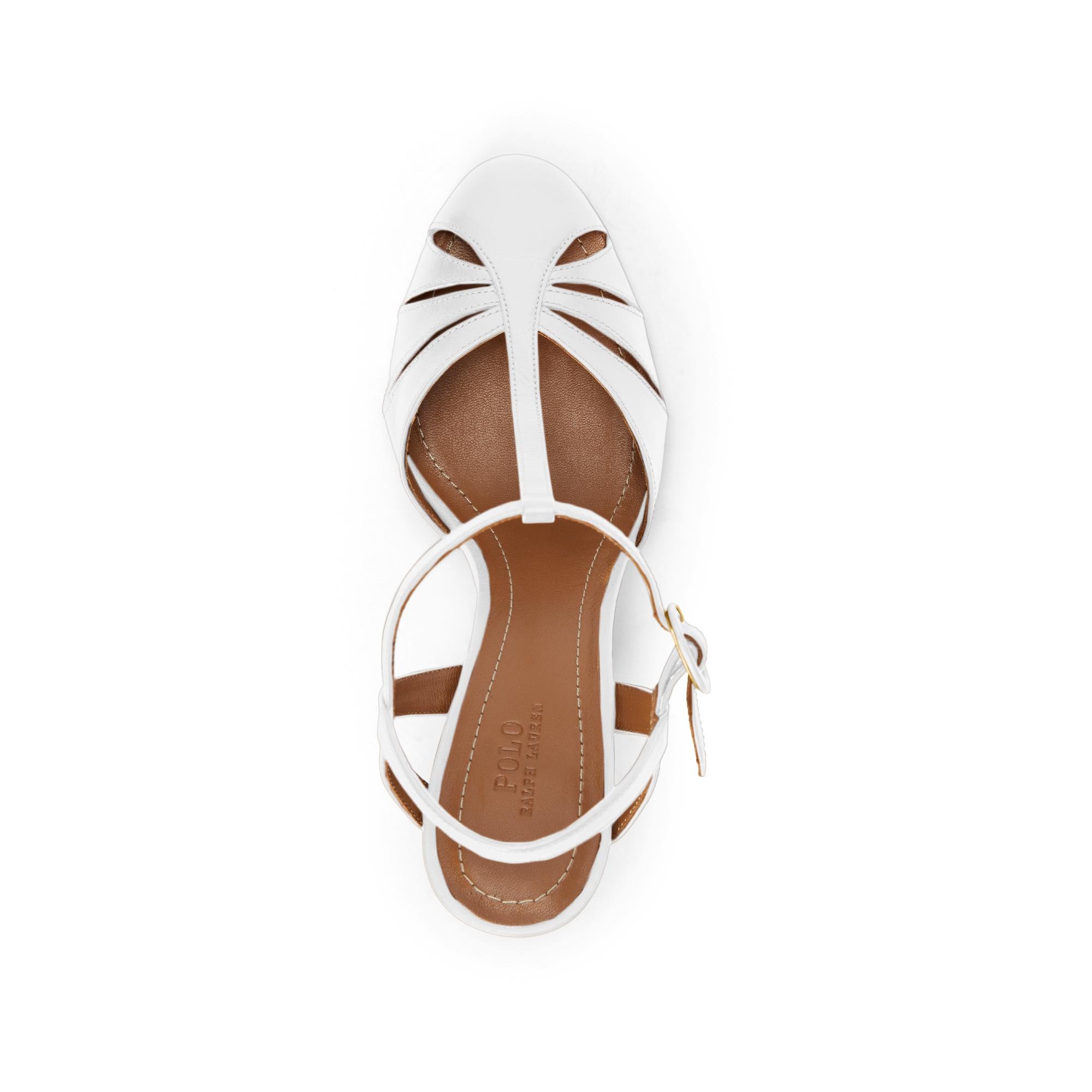 Ralph Lauren Leather Closed-toe Sandal in White - Lyst