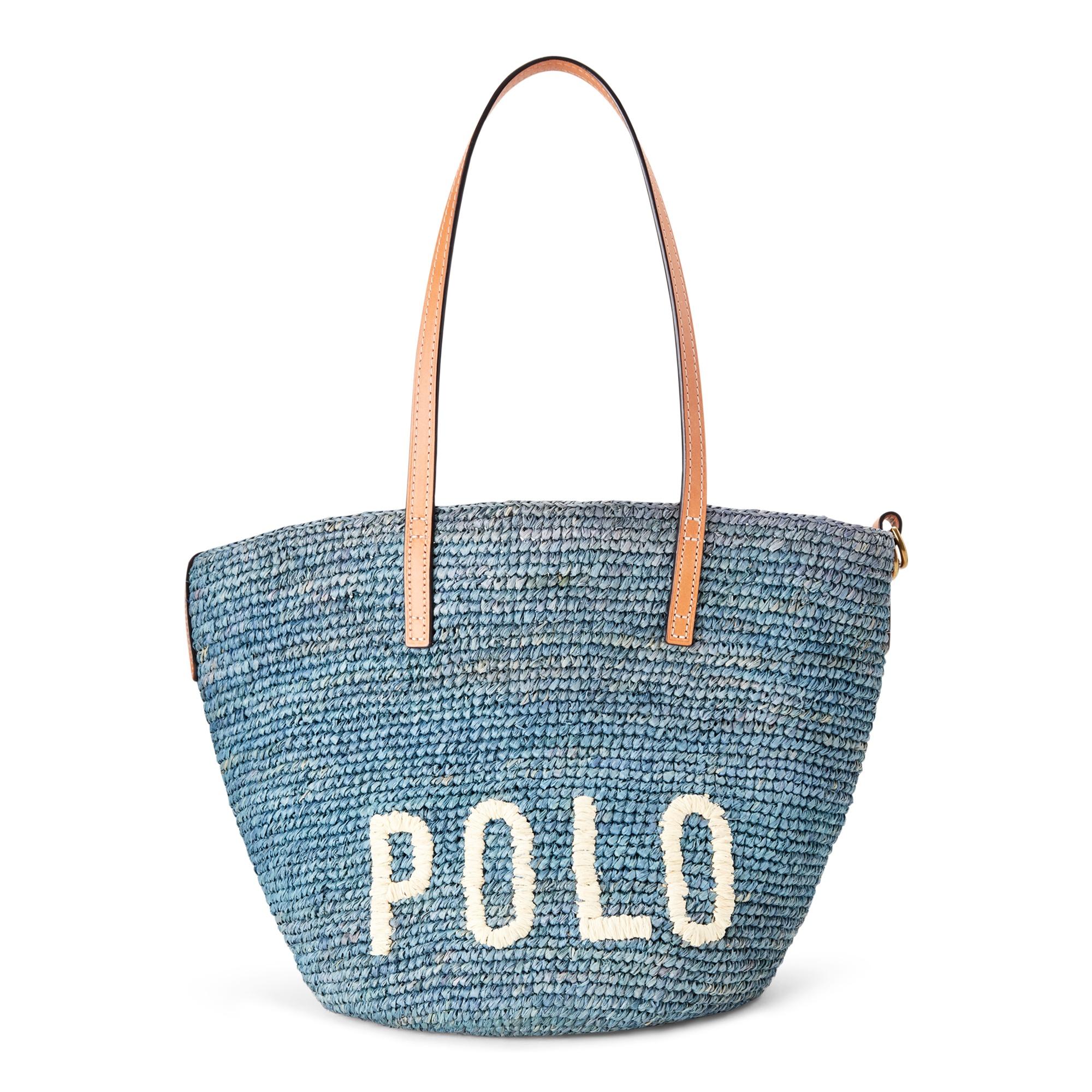 Shop Polo Ralph Lauren Medium Raffia Satchel