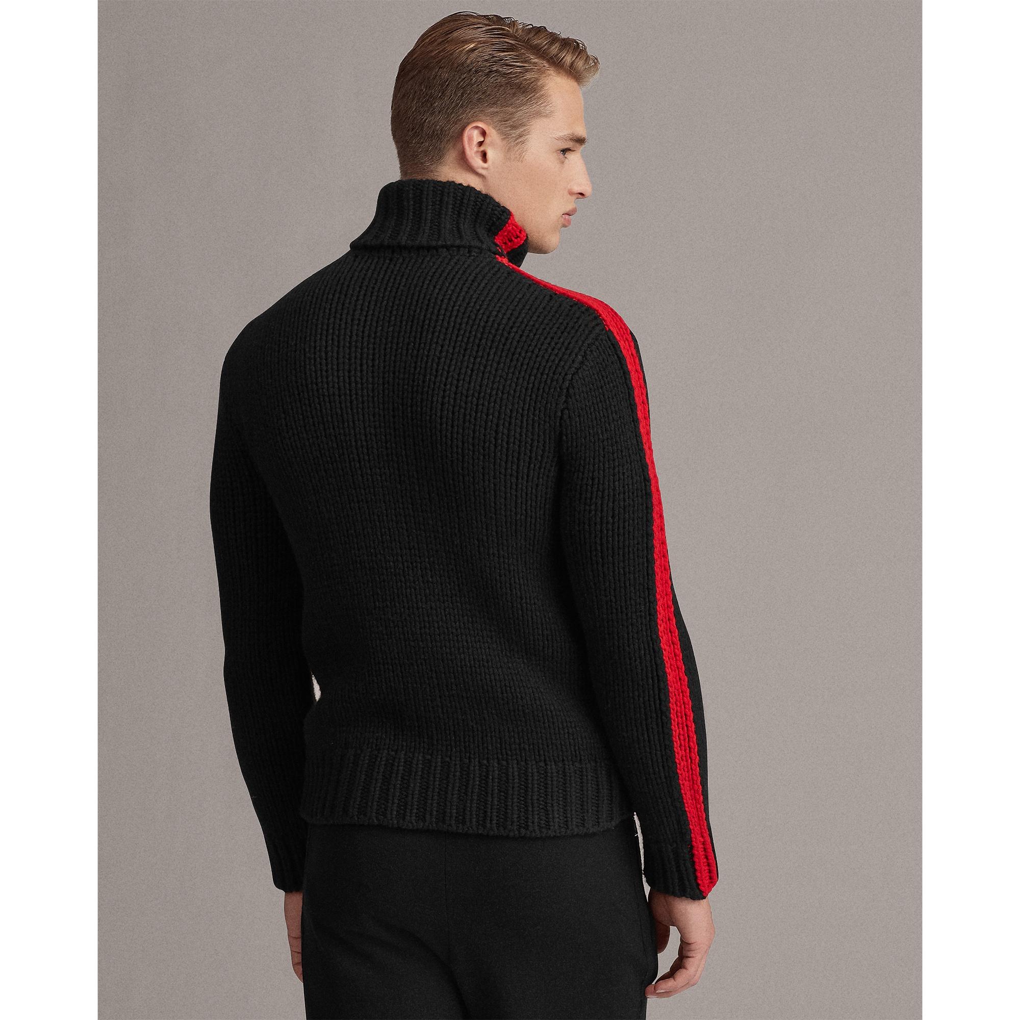 Ralph Lauren Rlx Intarsia Cashmere Jumper in Black for Men - Lyst