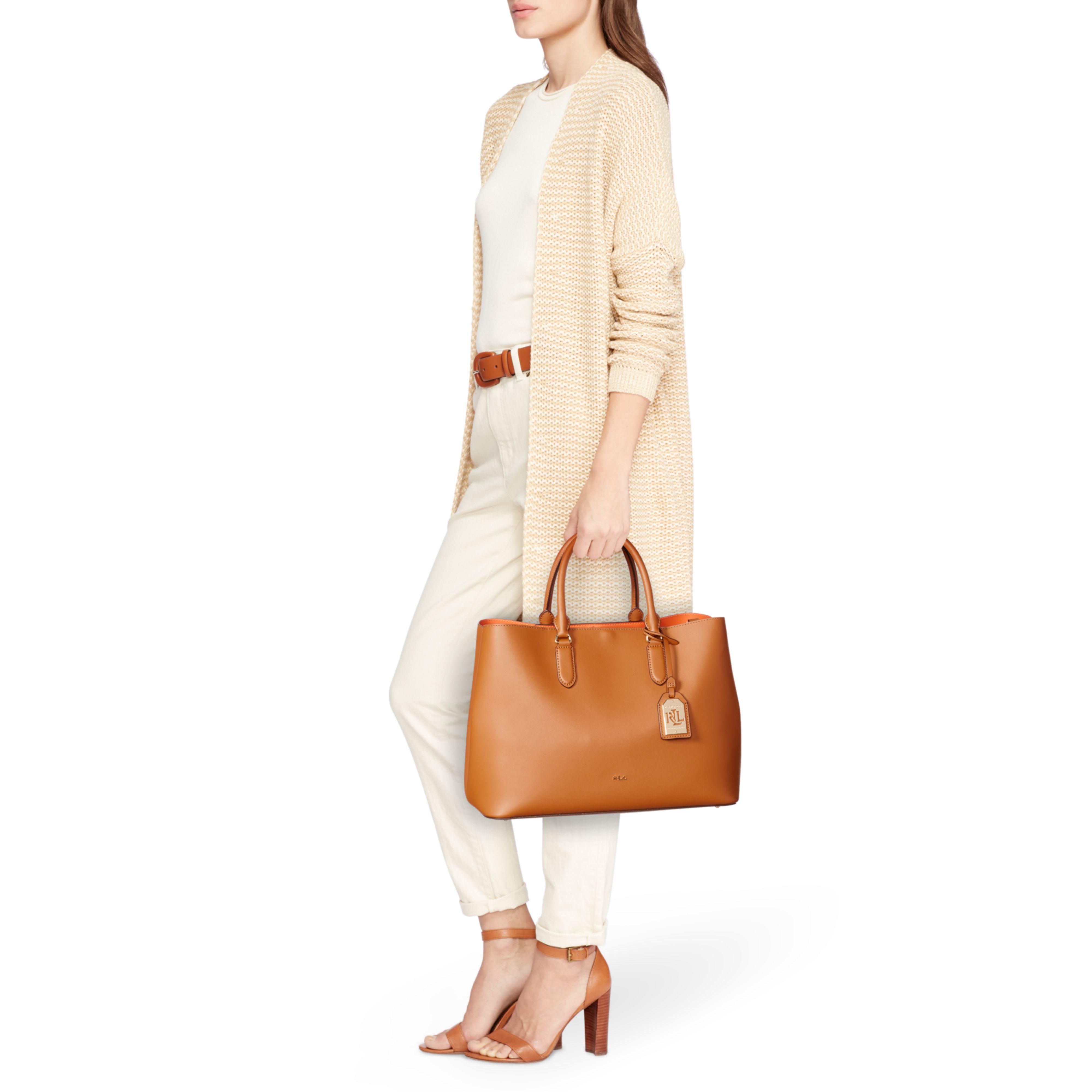 lauren by ralph lauren leather marcy tote