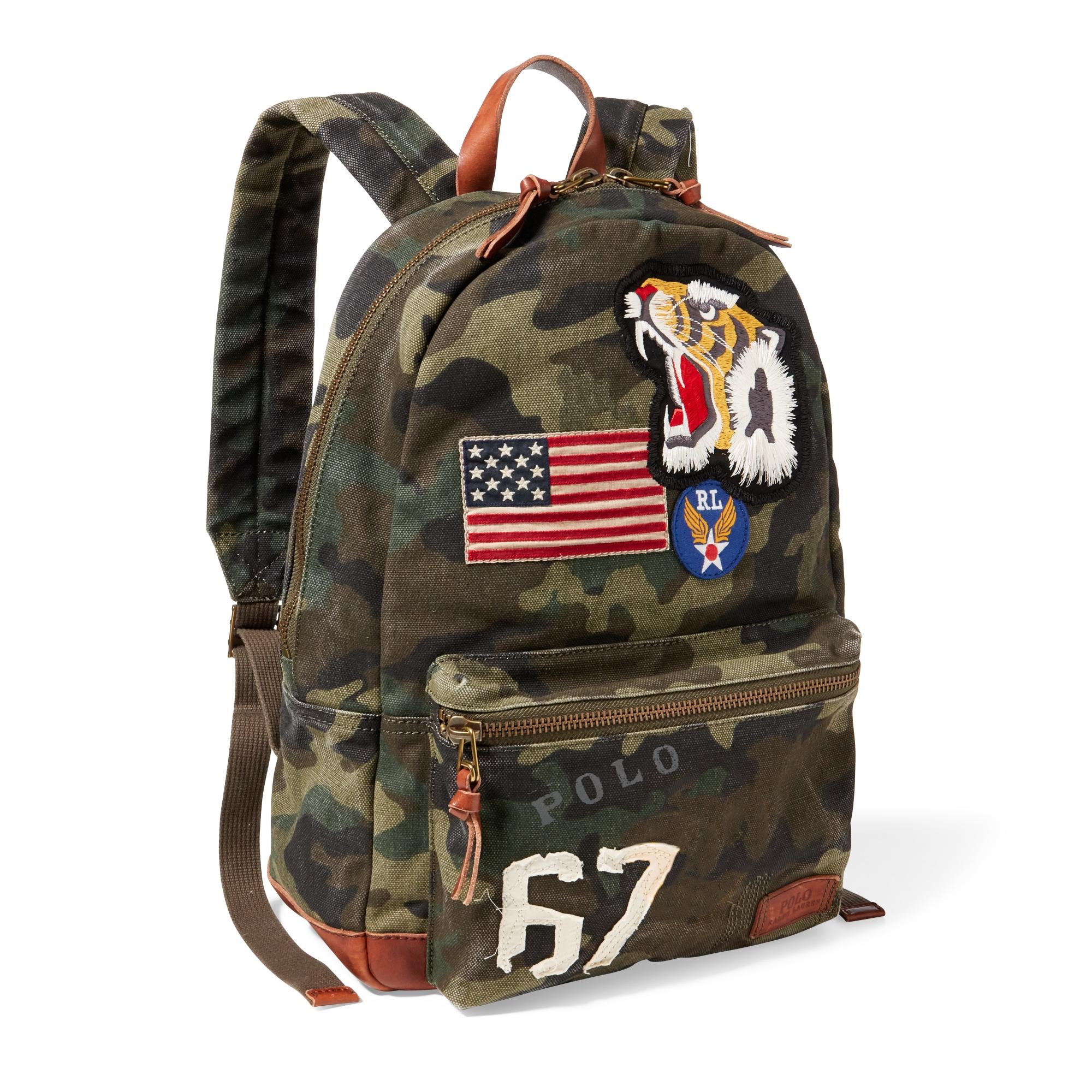 camo canvas backpack