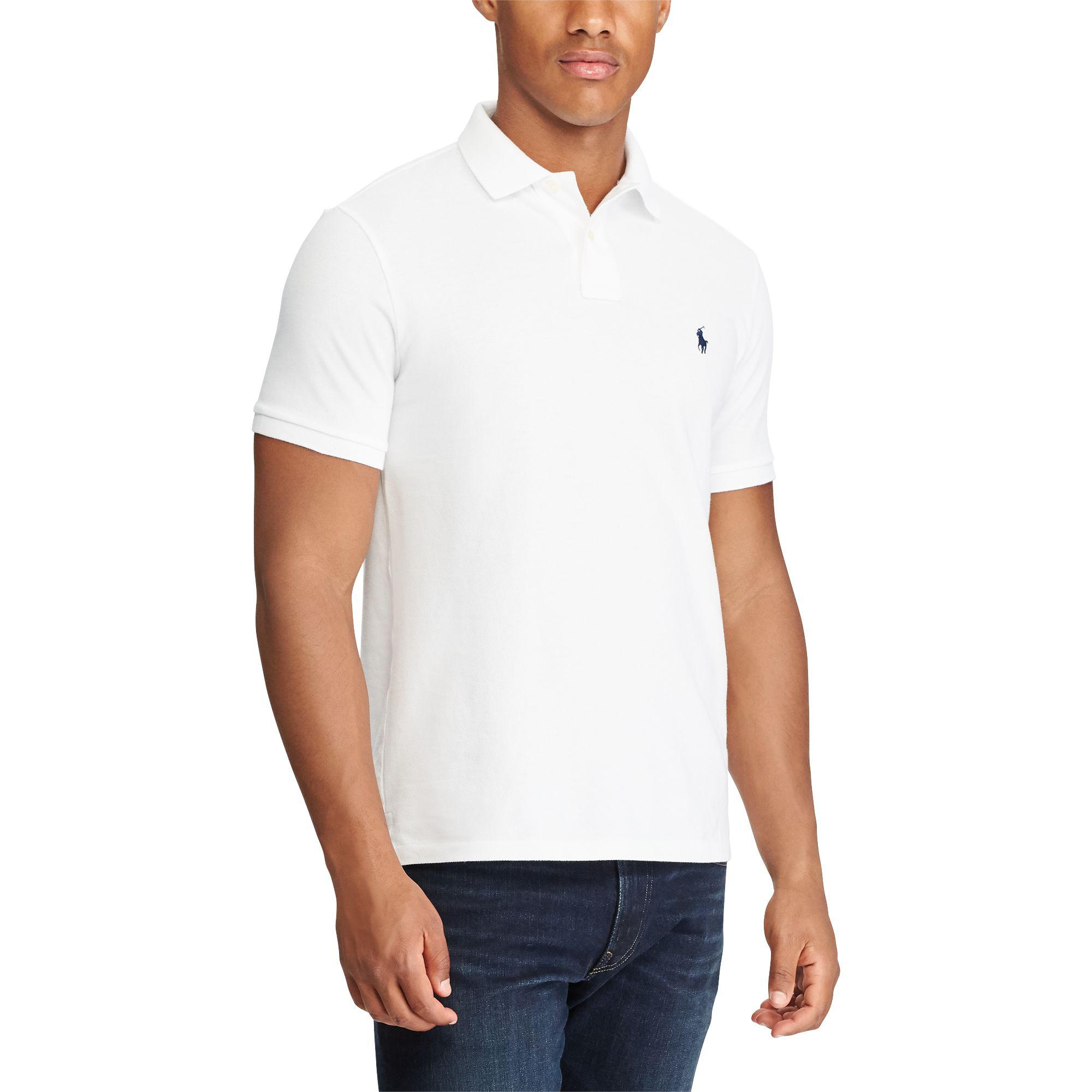 Polo Ralph Lauren Custom Slim Fit Cotton Polo in White for Men - Lyst