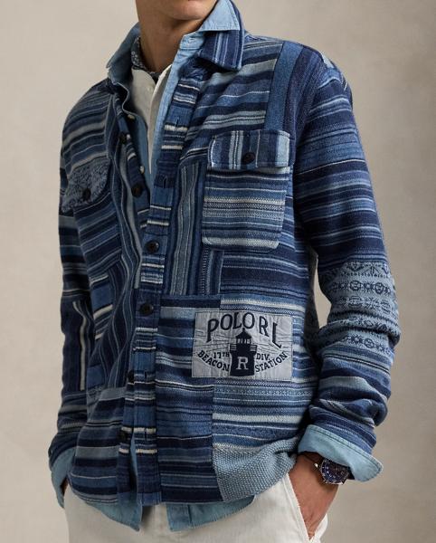 Chaquetas Ralph Lauren Patchwork Sueter Mujer Azules En Chaqueta