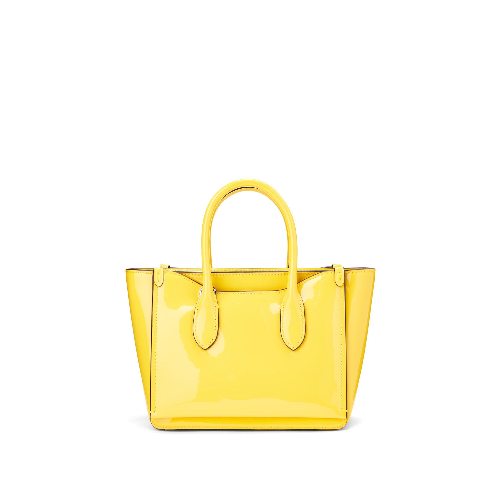 Ralph Lauren Leather Mini Sloane Satchel in Yellow | Lyst