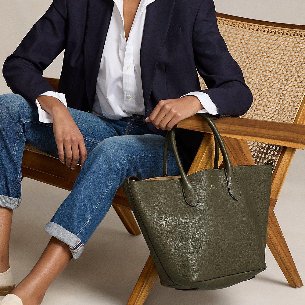 Ralph Lauren Reversible Leather Medium Bellport Tote in Blue Lyst