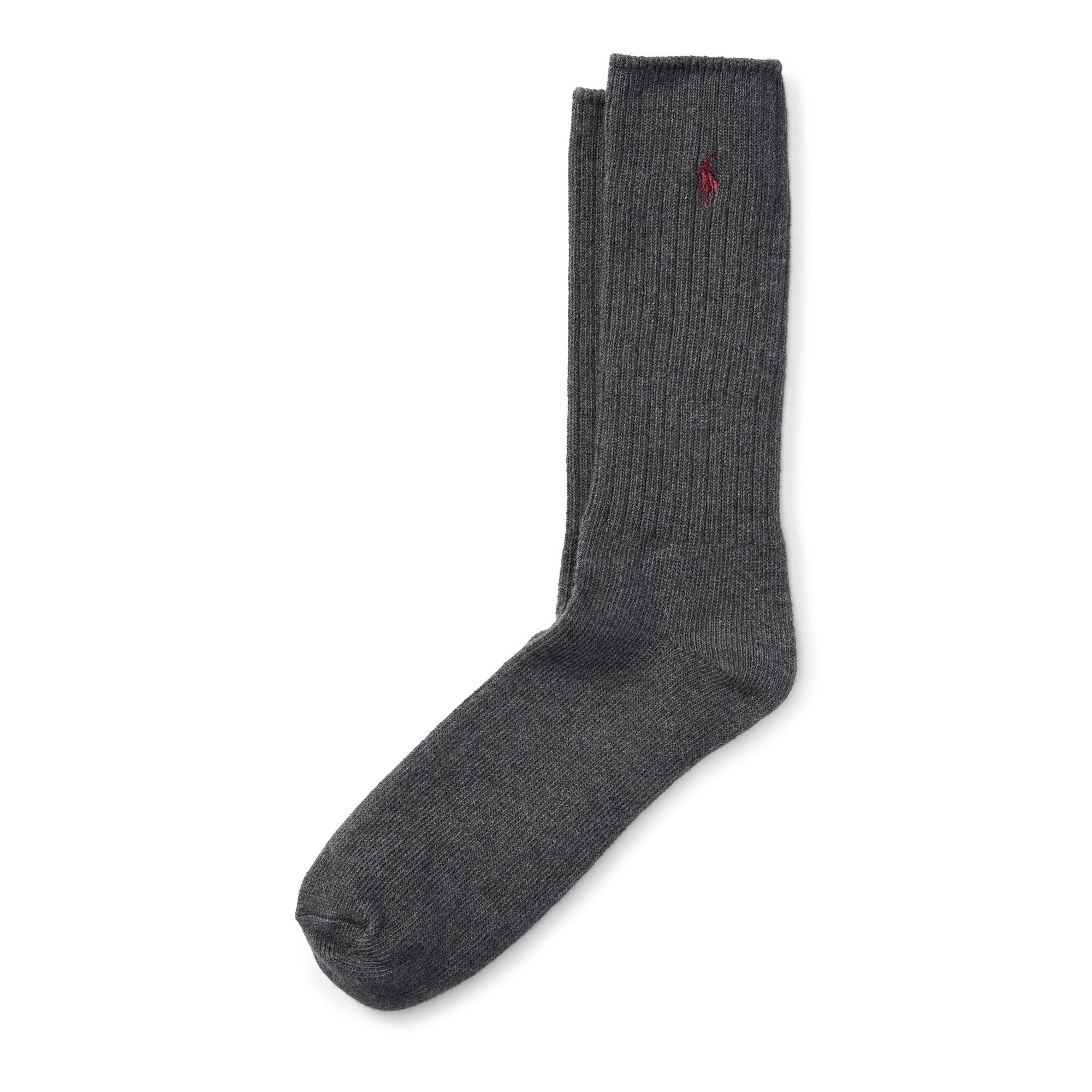 Polo Ralph Lauren Cotton-blend Crew Socks in Charcoal (Gray) for Men - Lyst