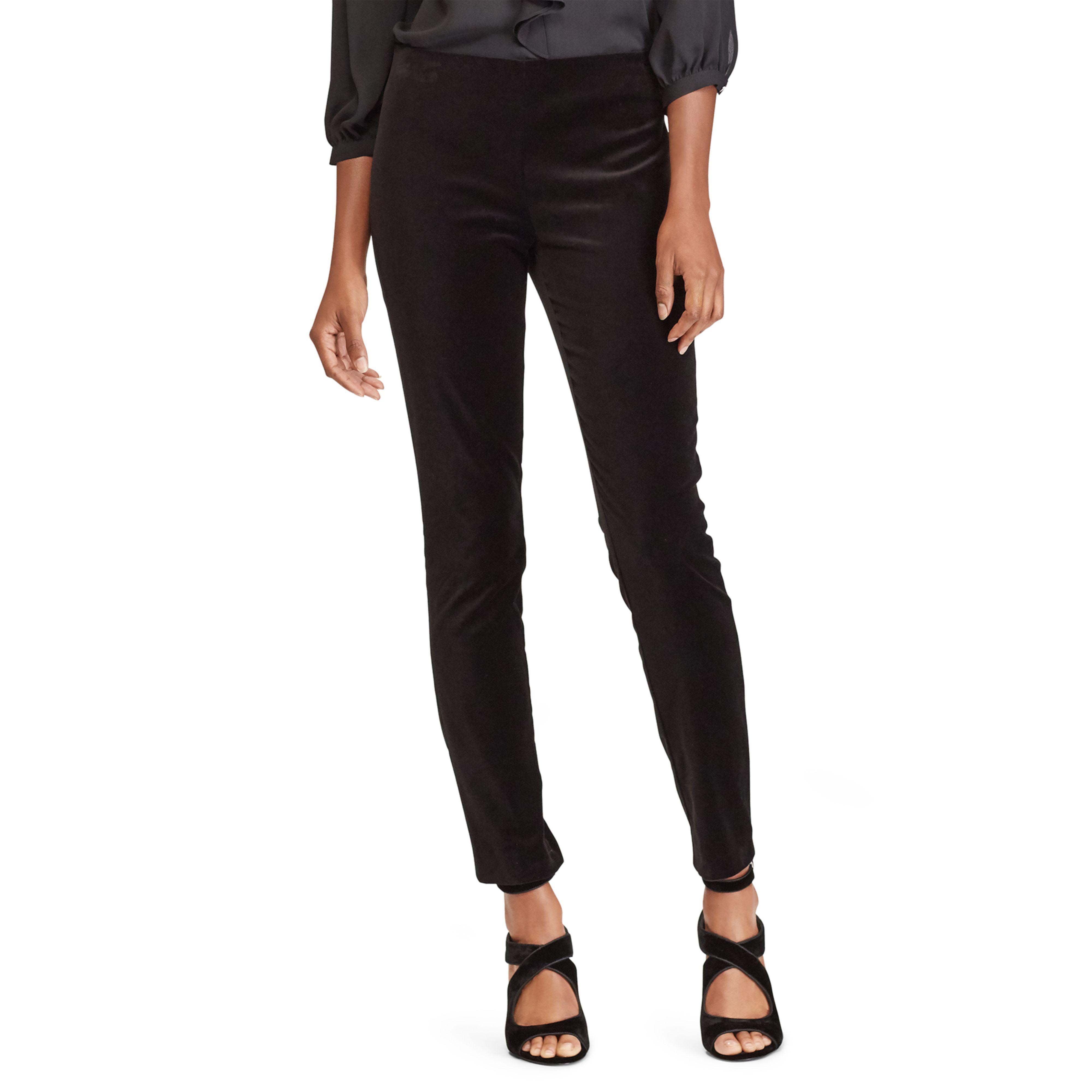 lauren ralph lauren stretch velvet straight pants