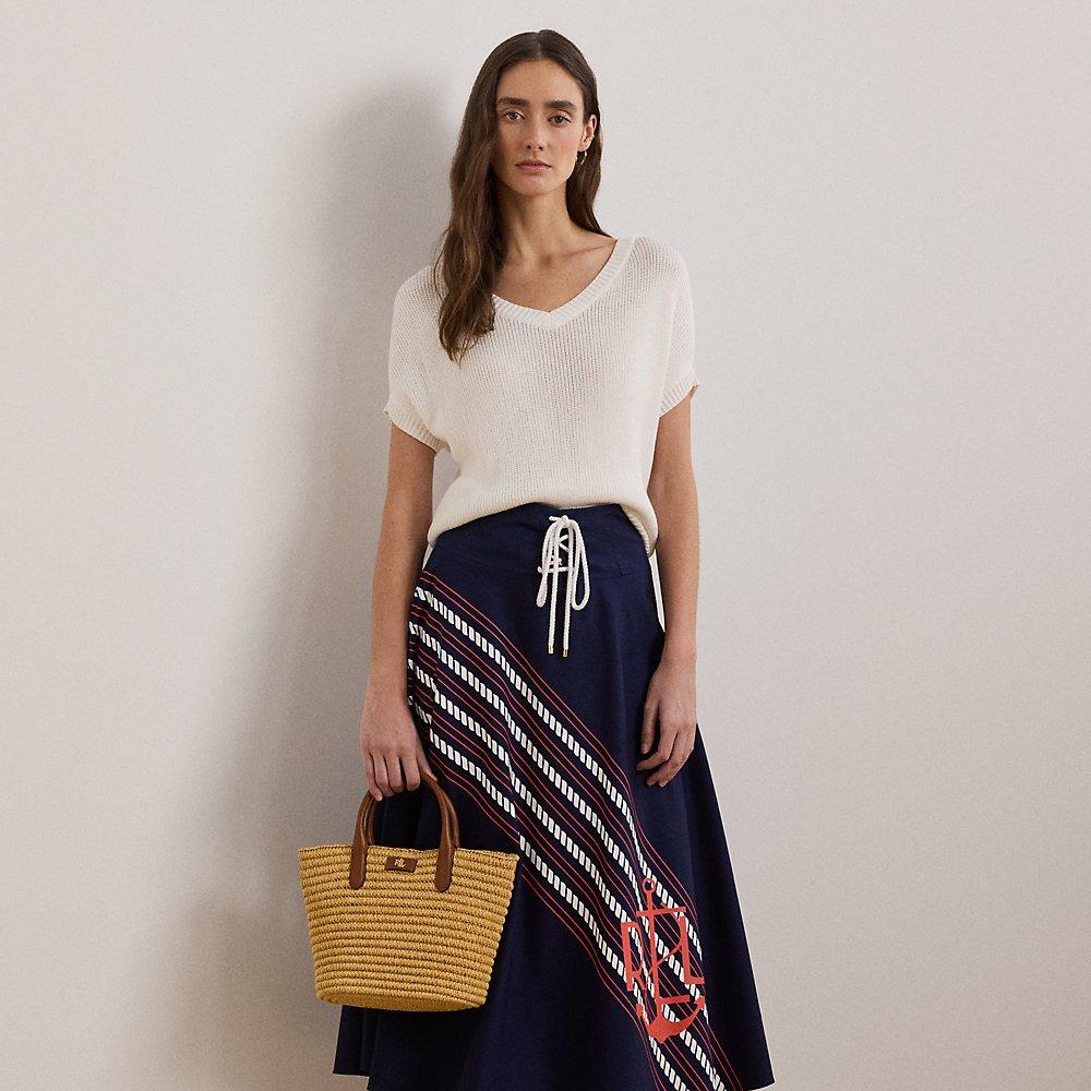 Lauren Ralph Lauren Nautical Print Handkerchief Hem Skirt main image 1