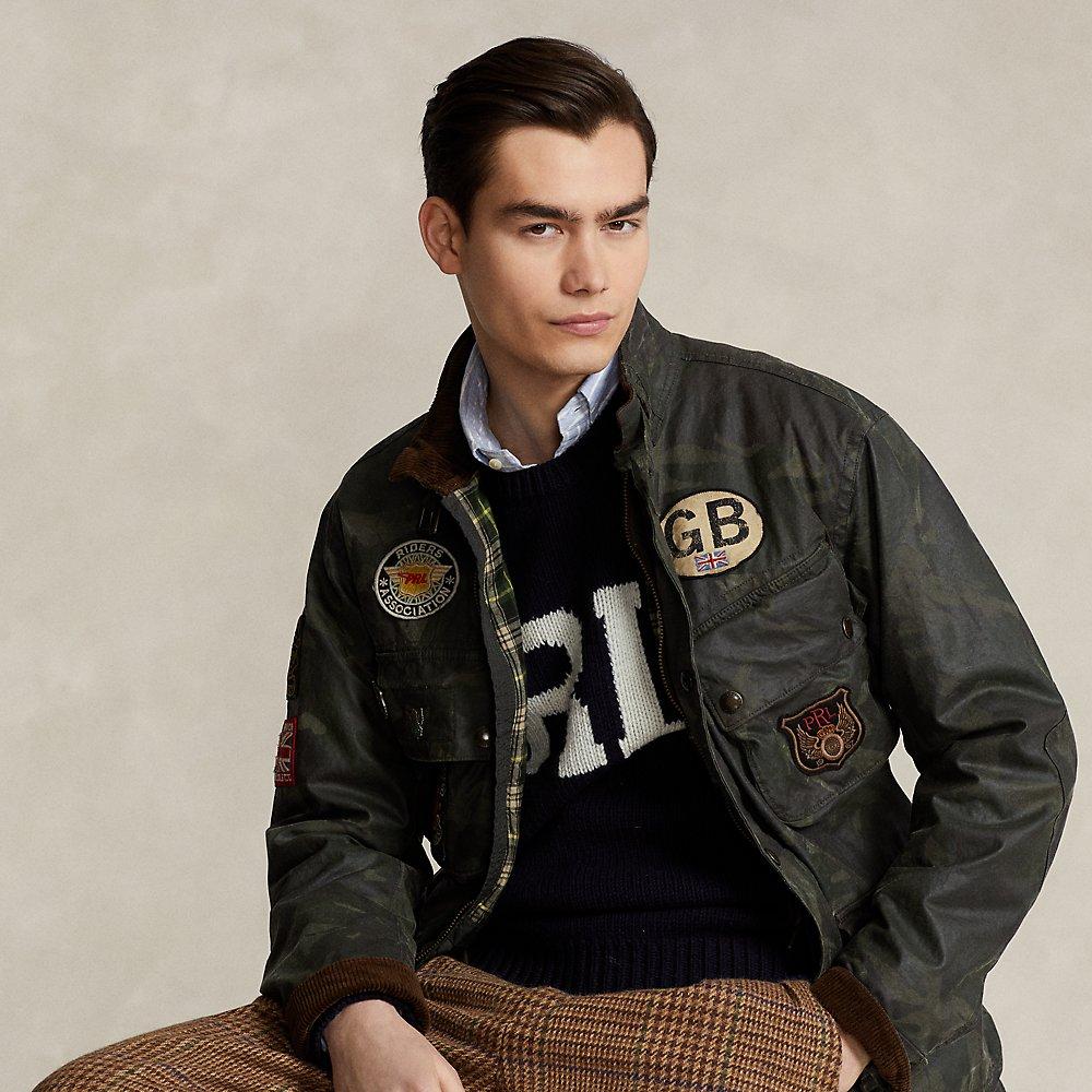 Polo Ralph Lauren Camo Oilcloth Bike Jacket in Black for Men Lyst UK