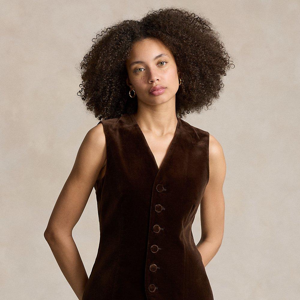 Polo Ralph Lauren Long Velvet Waistcoat in Black Lyst UK
