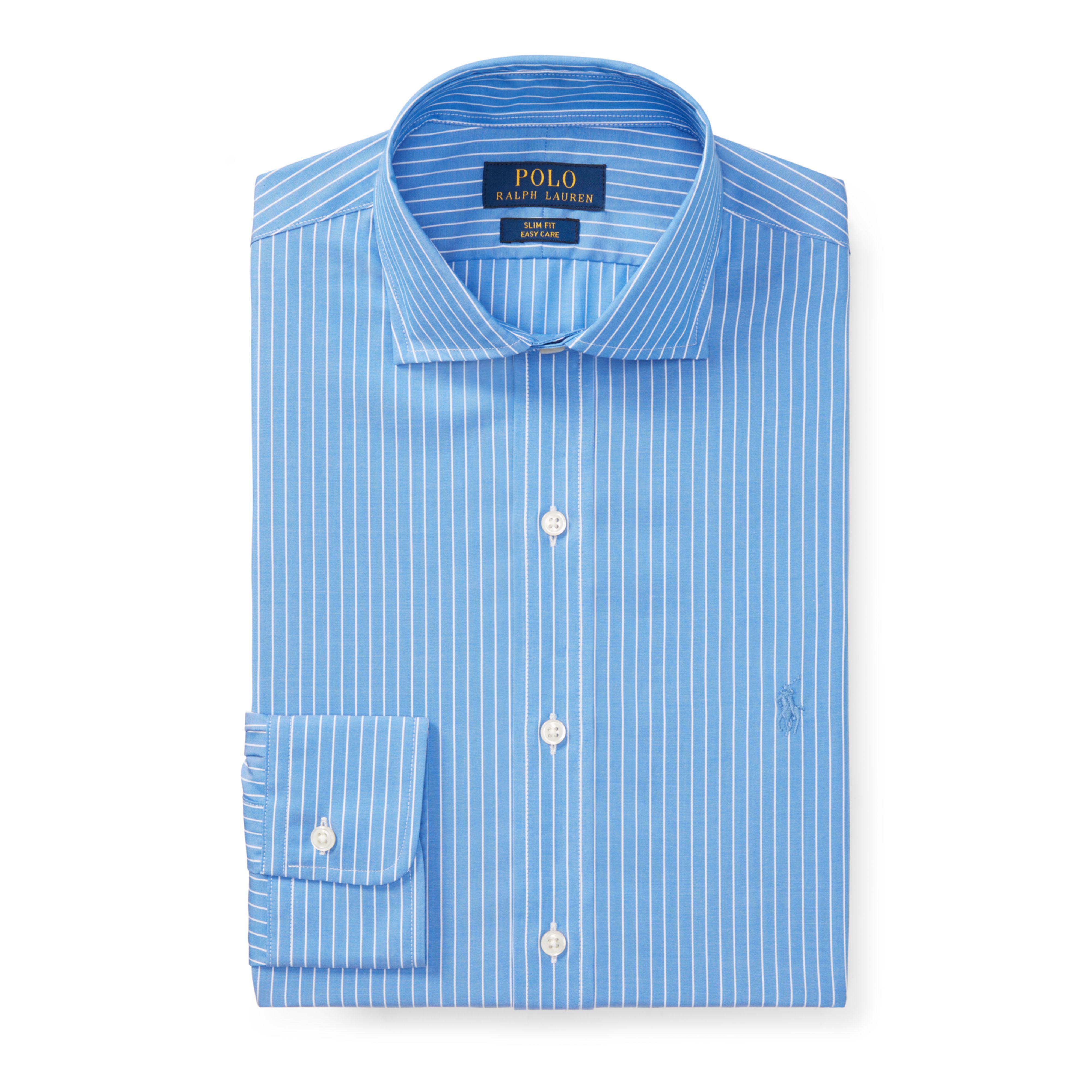 Polo Ralph Lauren Cotton Slim Fit Easy Care Dress Shirt in Blue for Men -  Lyst