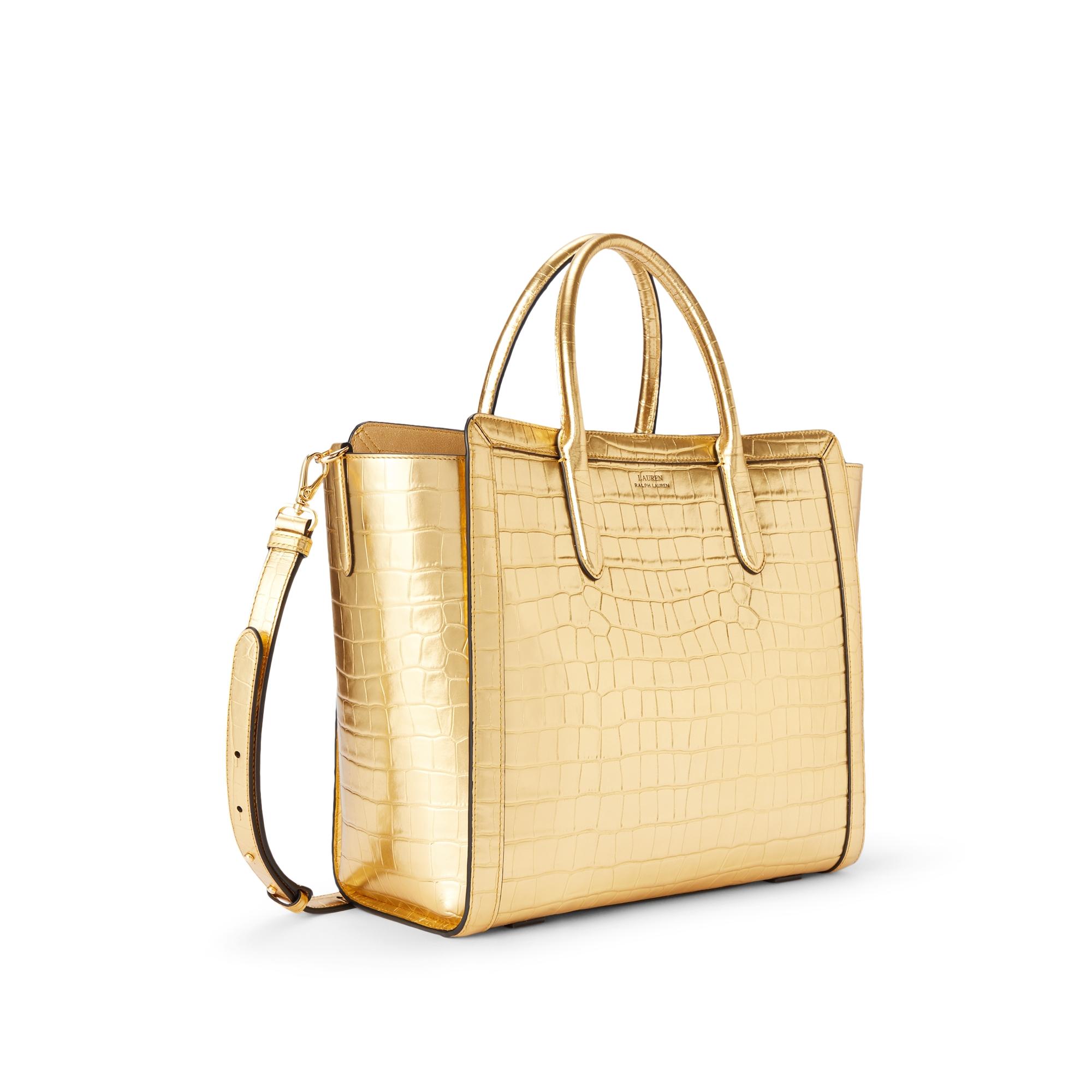 Ralph Lauren Metallic Leather Large Tyler Tote | Lyst