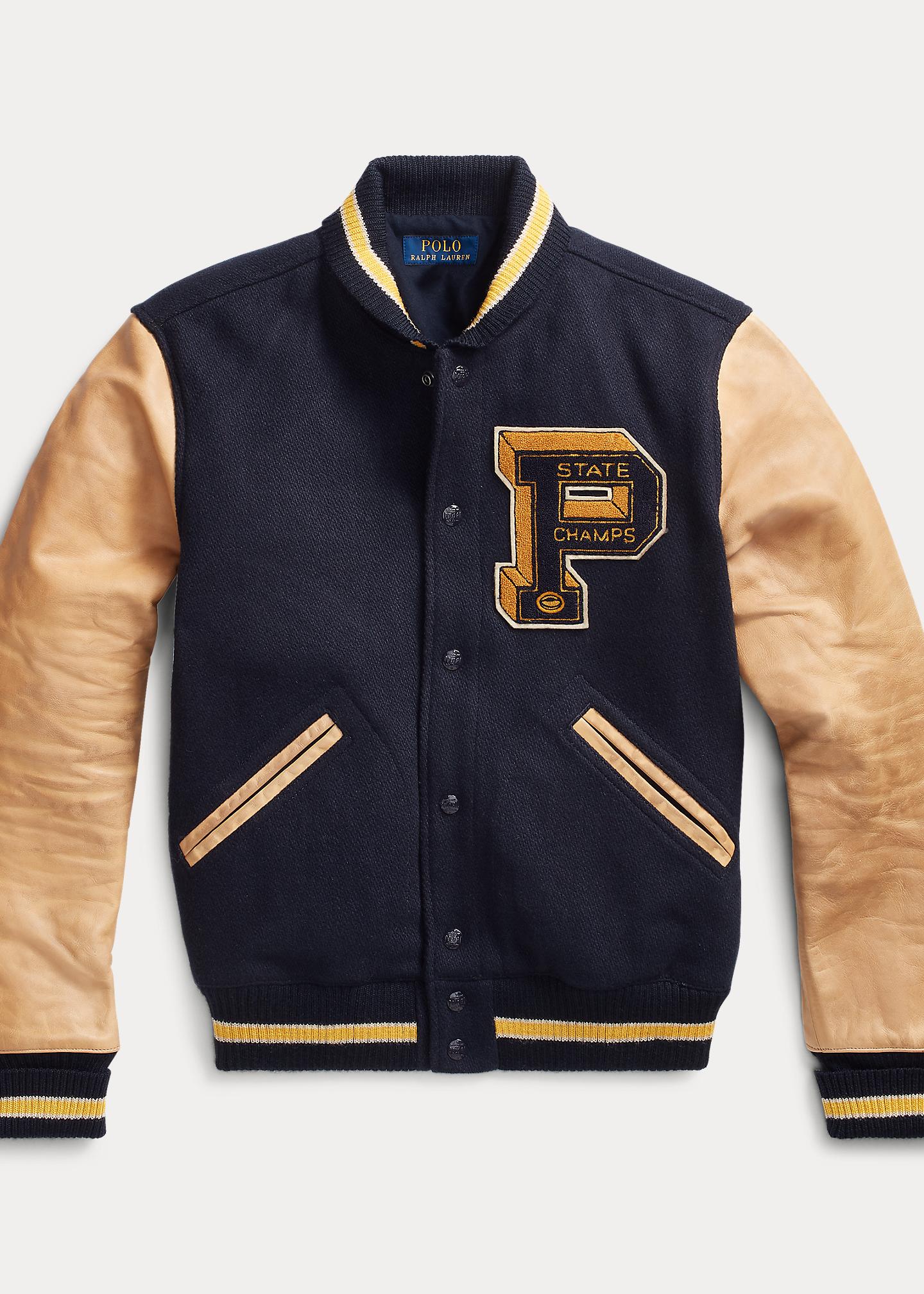 Polo Ralph Lauren Wool-blend Letterman Jacket in Blue for Men | Lyst UK