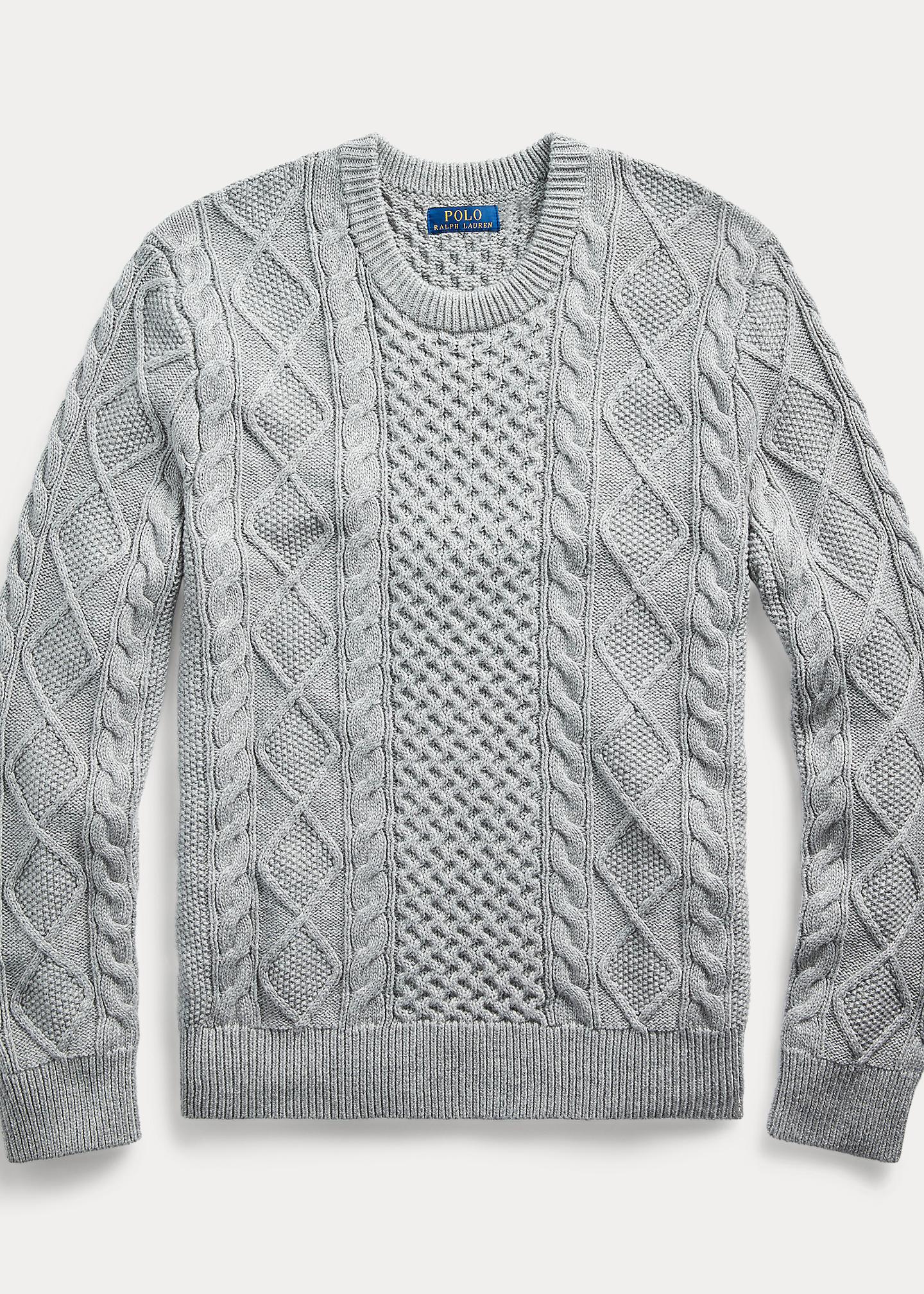 L'iconico maglione da pescatorePolo Ralph Lauren in Cotone da Uomo colore  Grigio | Lyst