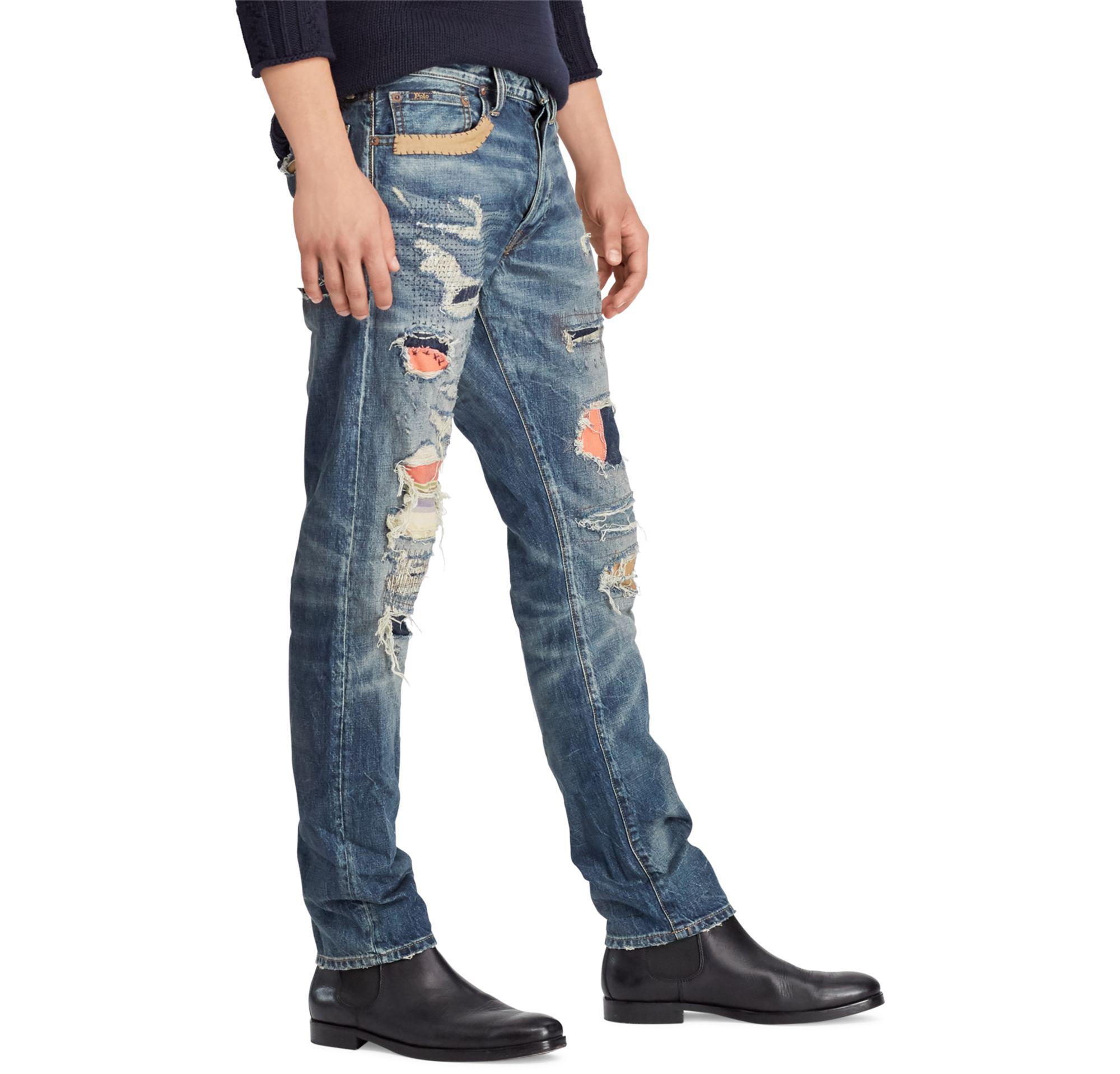 ralph lauren mens distressed jeans