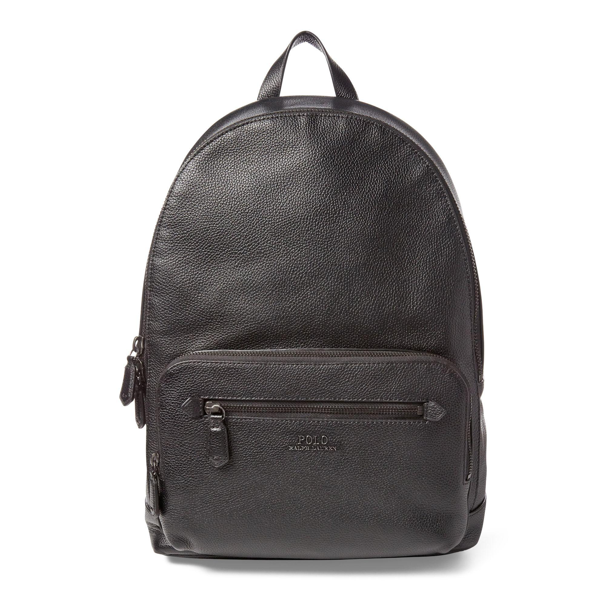 Polo Ralph Lauren Men's Leather Backpack - Black