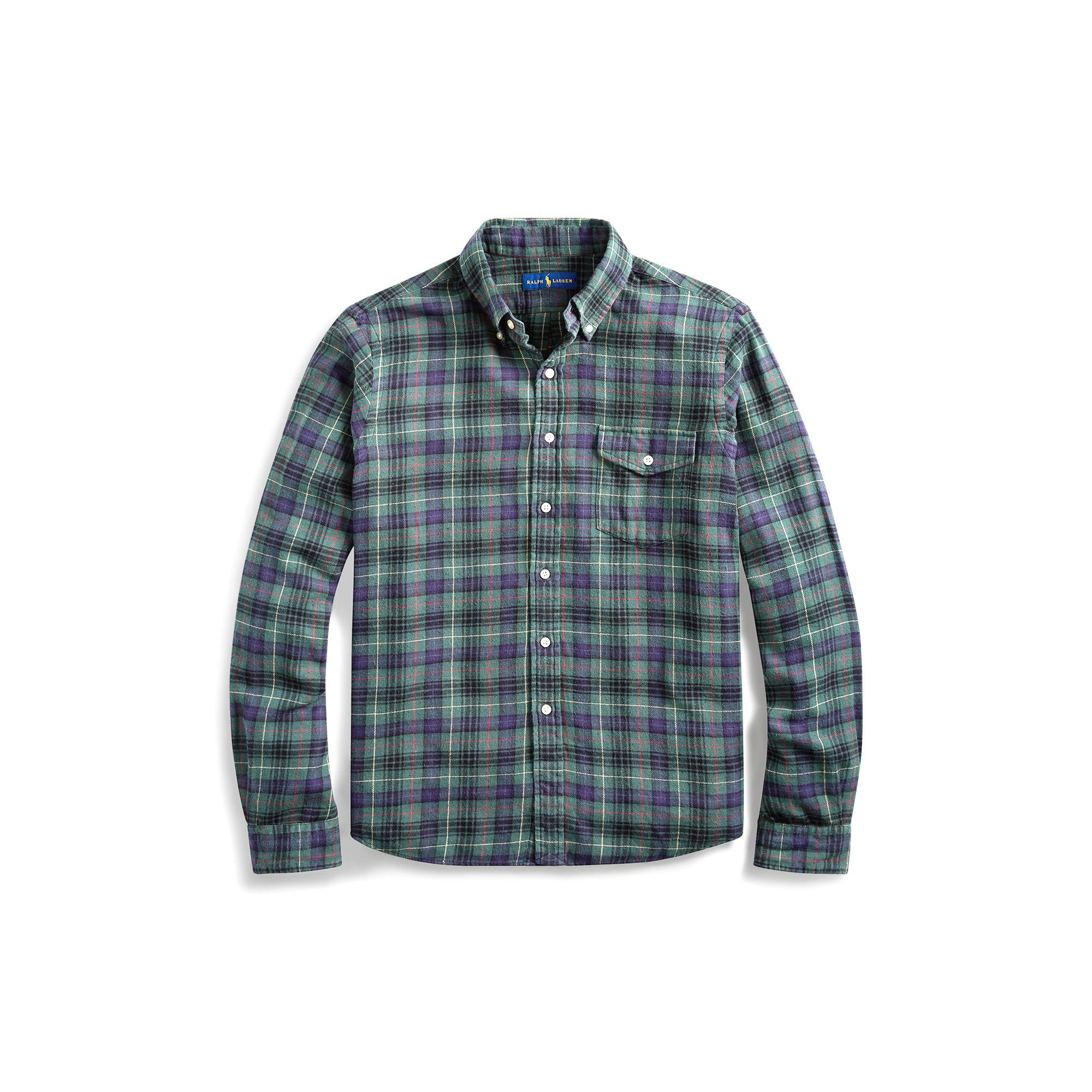 classic fit plaid twill shirt