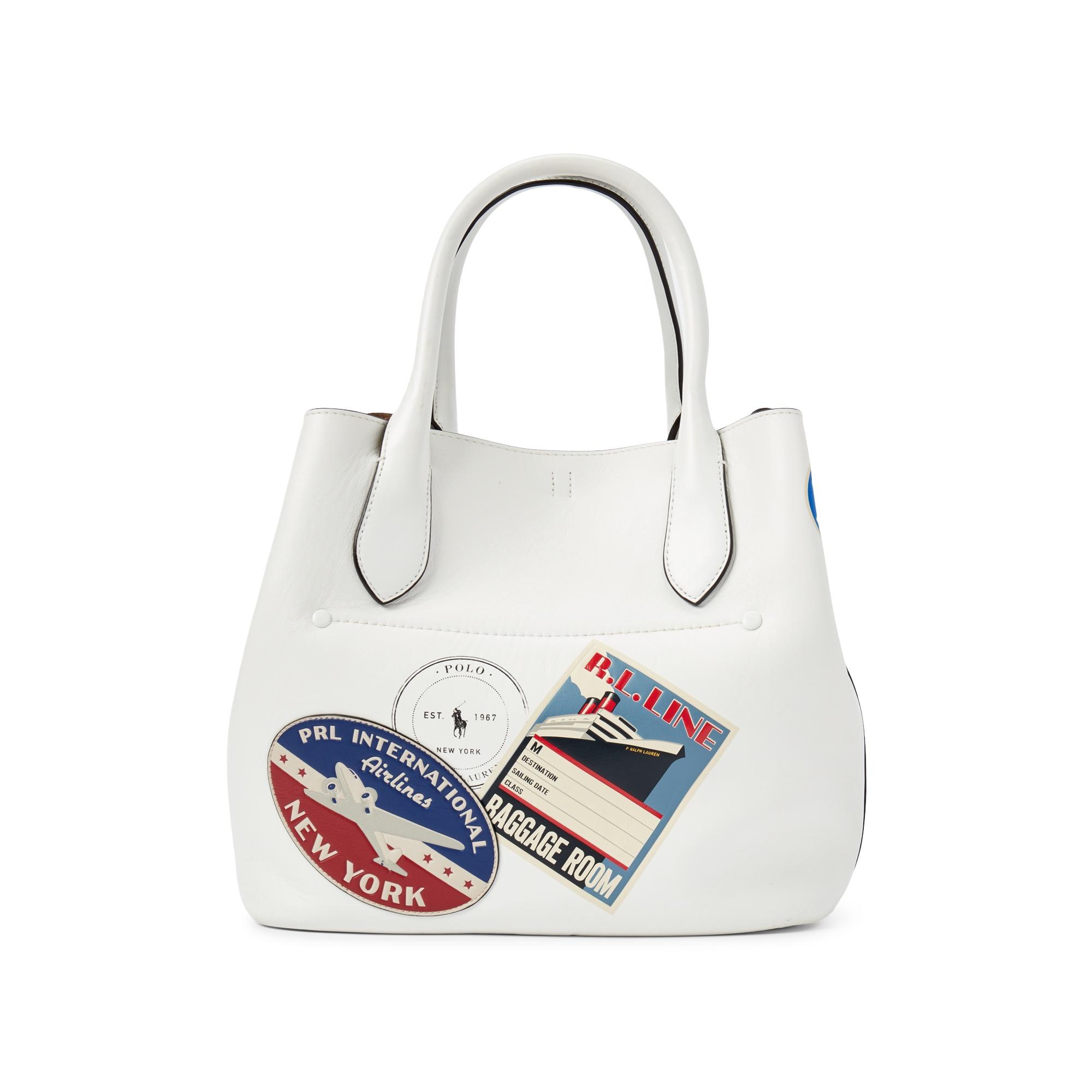 Polo Ralph Lauren Leather Medium Bellport Tote in White Lyst