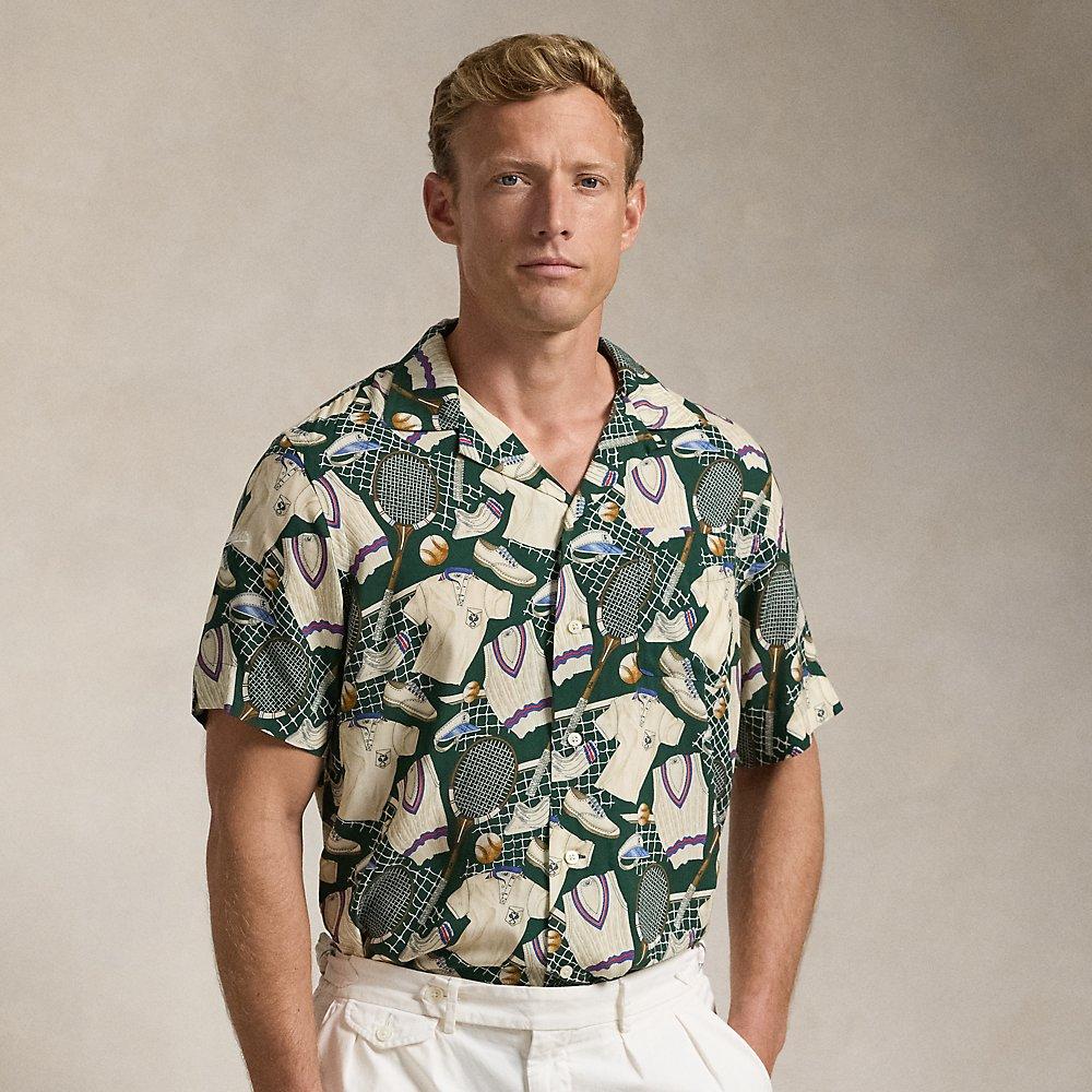 トップス Wimbledon Classic Fit Print Camp Shirt Ralph Lauren Wimbledon Classic Fit Print Camp Shirt in Green for