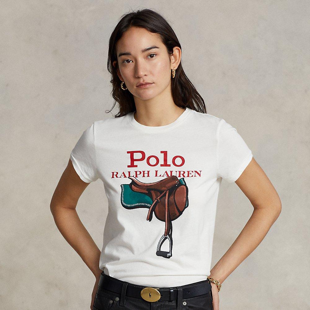 Ralph Lauren Saddle Graphic Jersey T-shirt in White | Lyst
