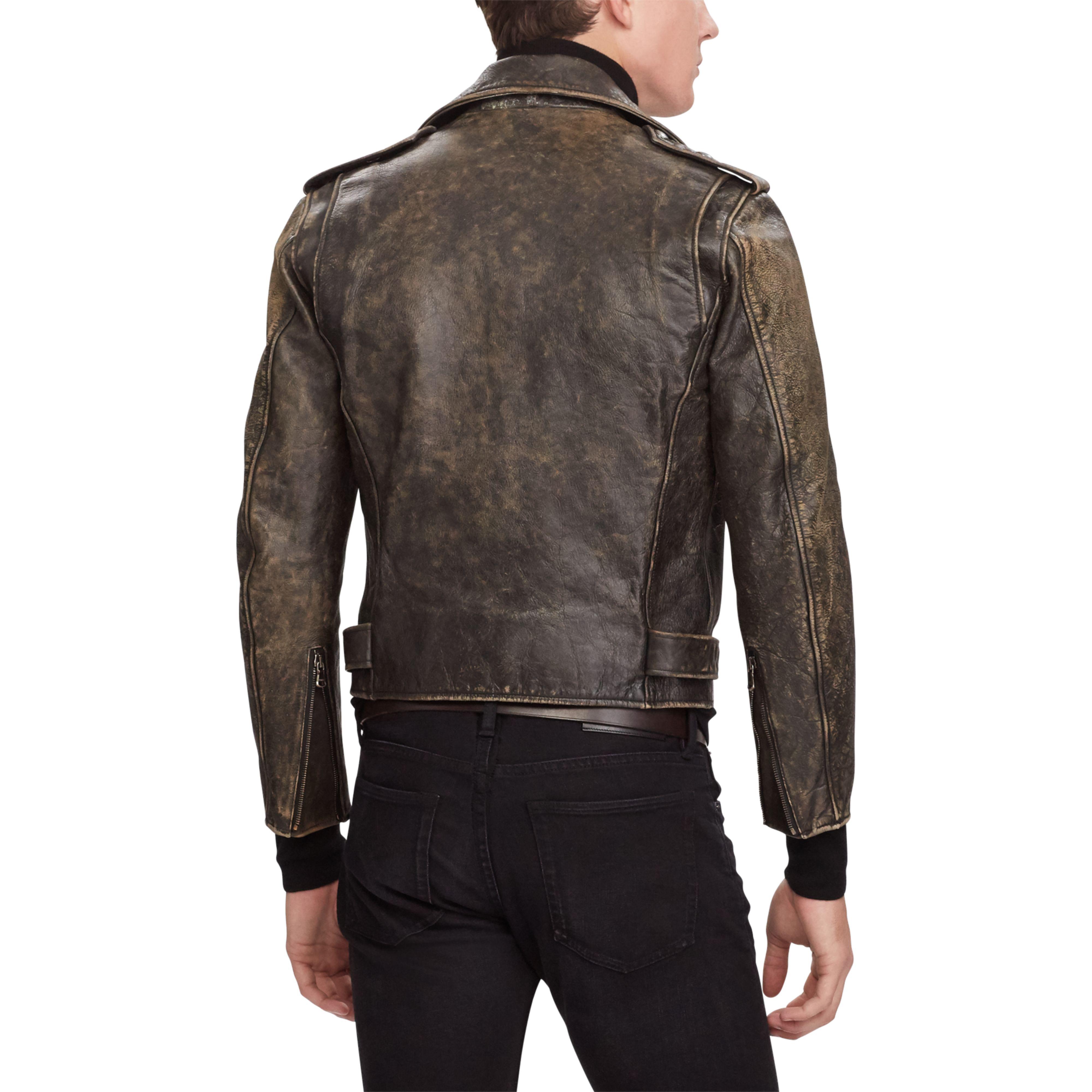 Ralph Lauren Purple Label Locklear Leather Moto Jacket in